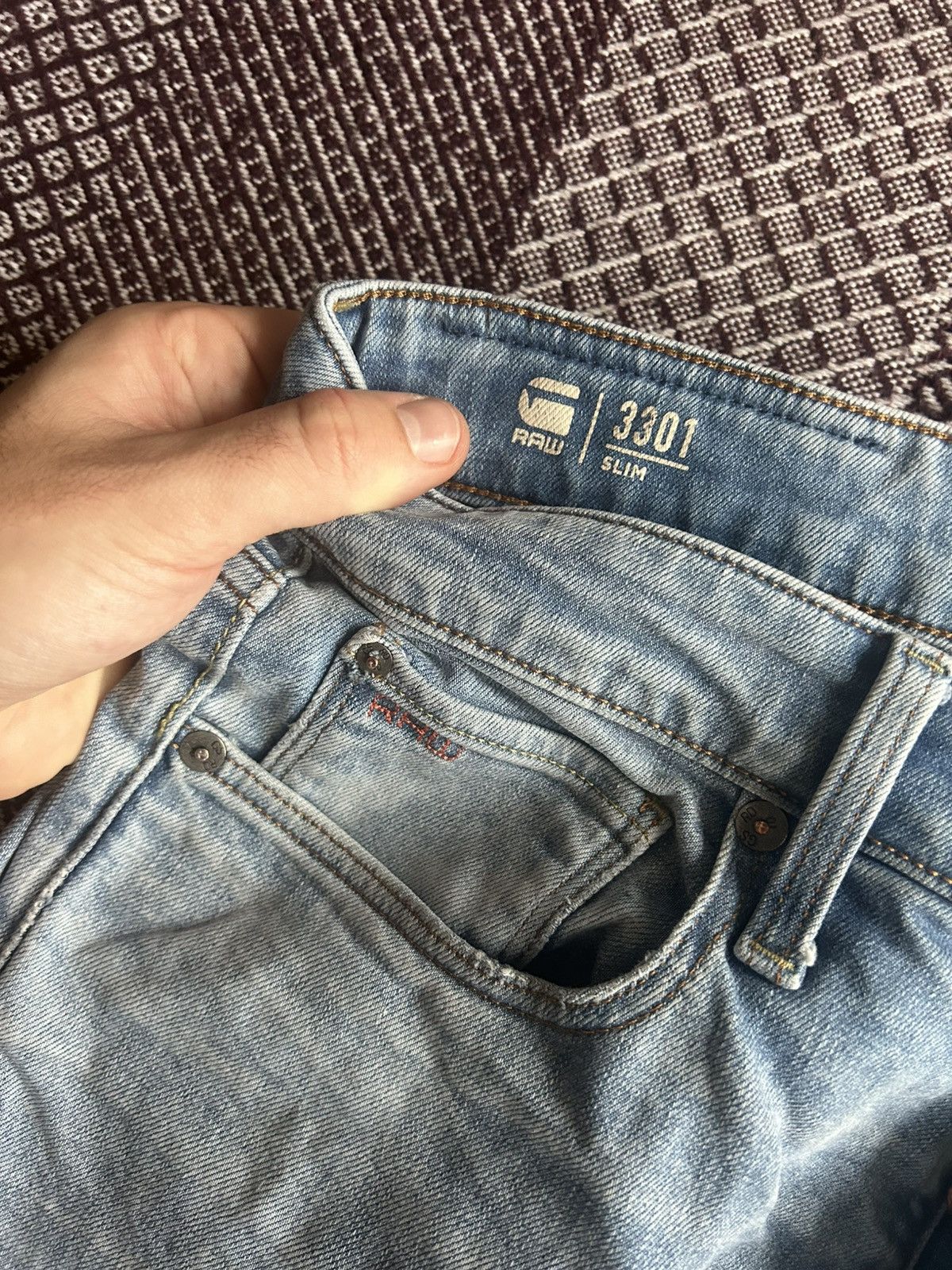 G-Star G-star Raw 3301 Slim Denim Mens Jeans Faded Washed Size W31 Size US 31 - 8 Thumbnail