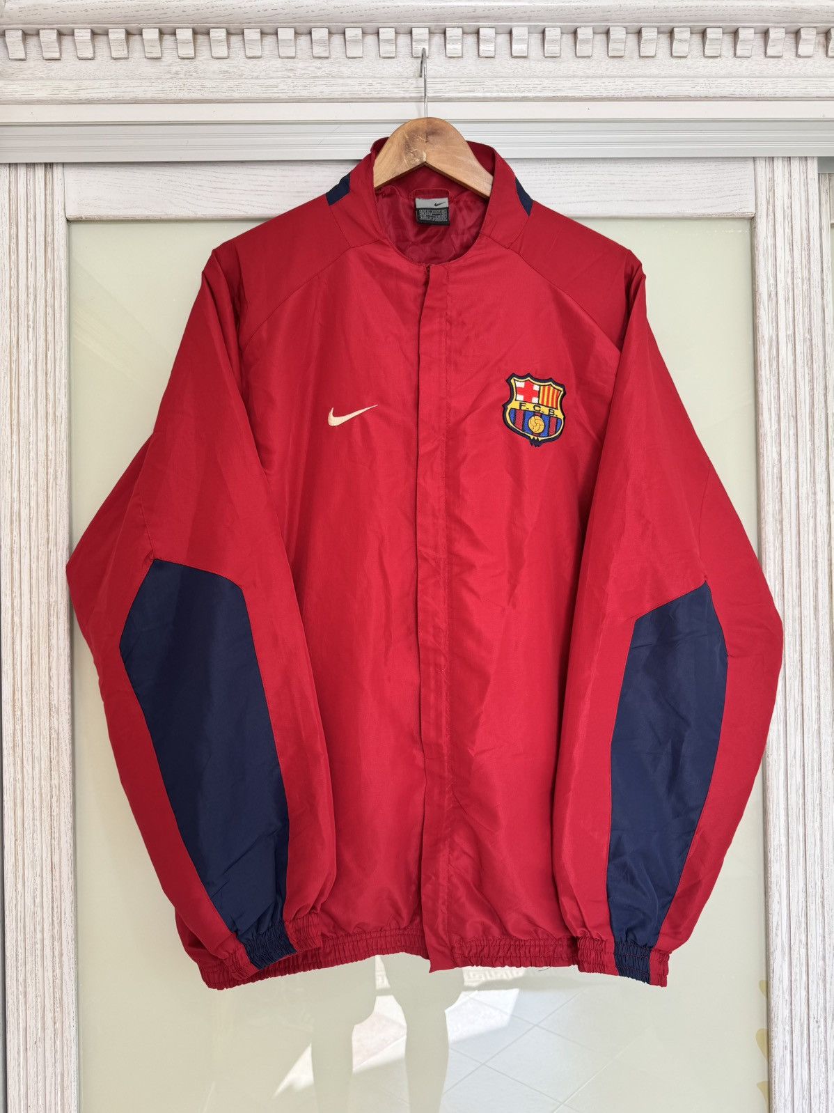 Nike × Vintage Vintage Barcelona 2002-2003 Soccer Track Jacket Football Kit Size US XL / EU 56 / 4 - 1 Thumbnail