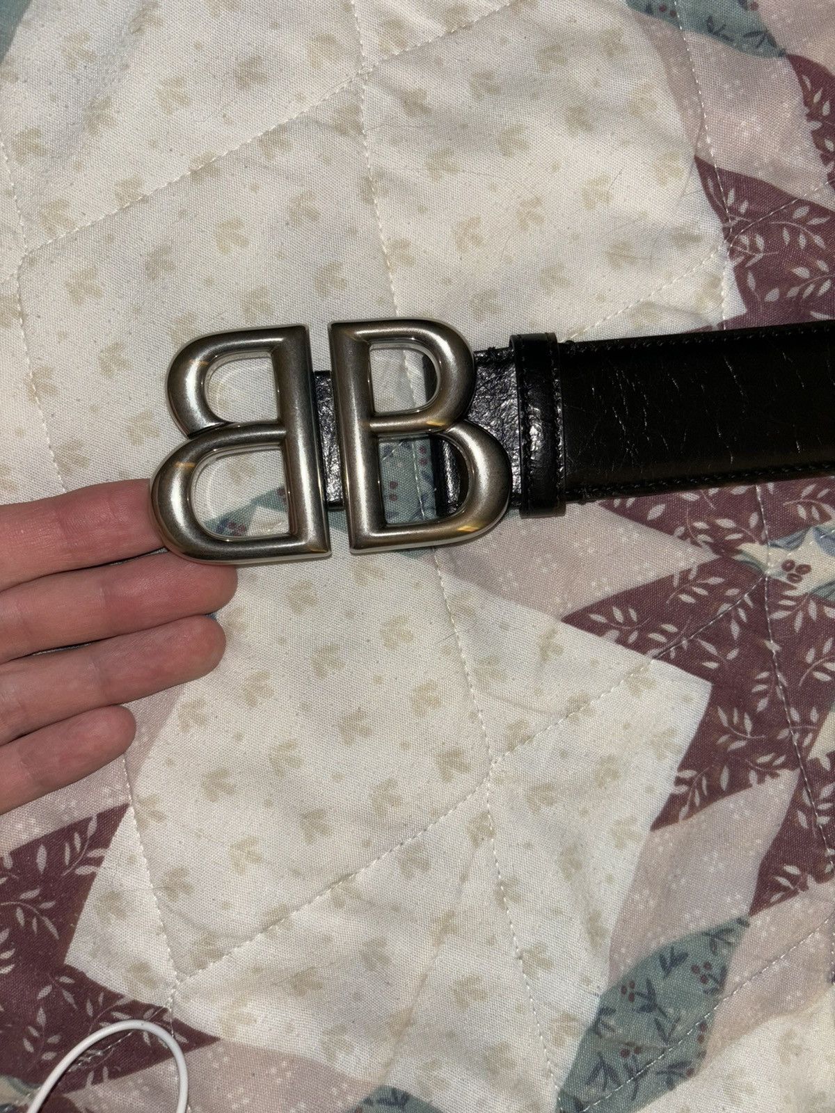 image of Balenciaga Bb Belt in Black, Men's (Size 34)