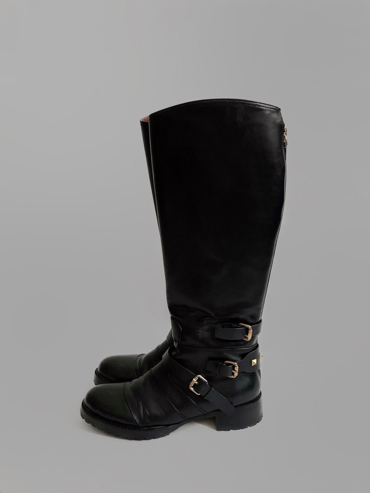 Valentino Valentino Garavani Leather high boots buckles Archive Size US 9 / IT 39 - 10 Thumbnail