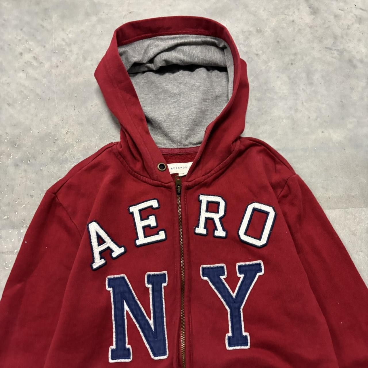 Aeropostale × Vintage Crazy Vintage Y2K/2000s Red Aeropostale NY Skater Streetwear Zip Up Hoodie! Size US XS / EU 42 / 0 - 2 Thumbnail