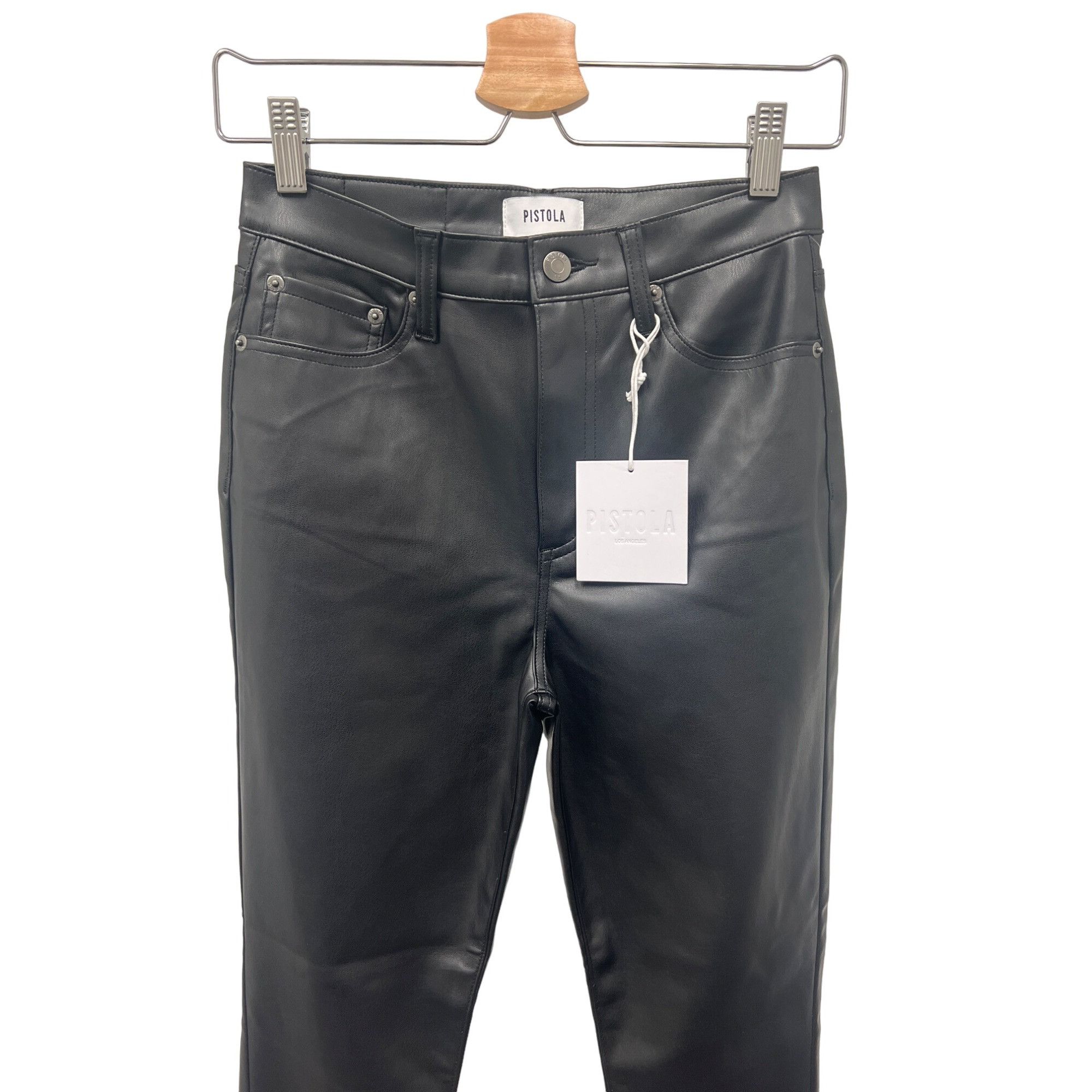 Pistola Pistola Aline Black Faux Leather Skinny Jeans Size 26" / US 2 / IT 38 - 6 Thumbnail