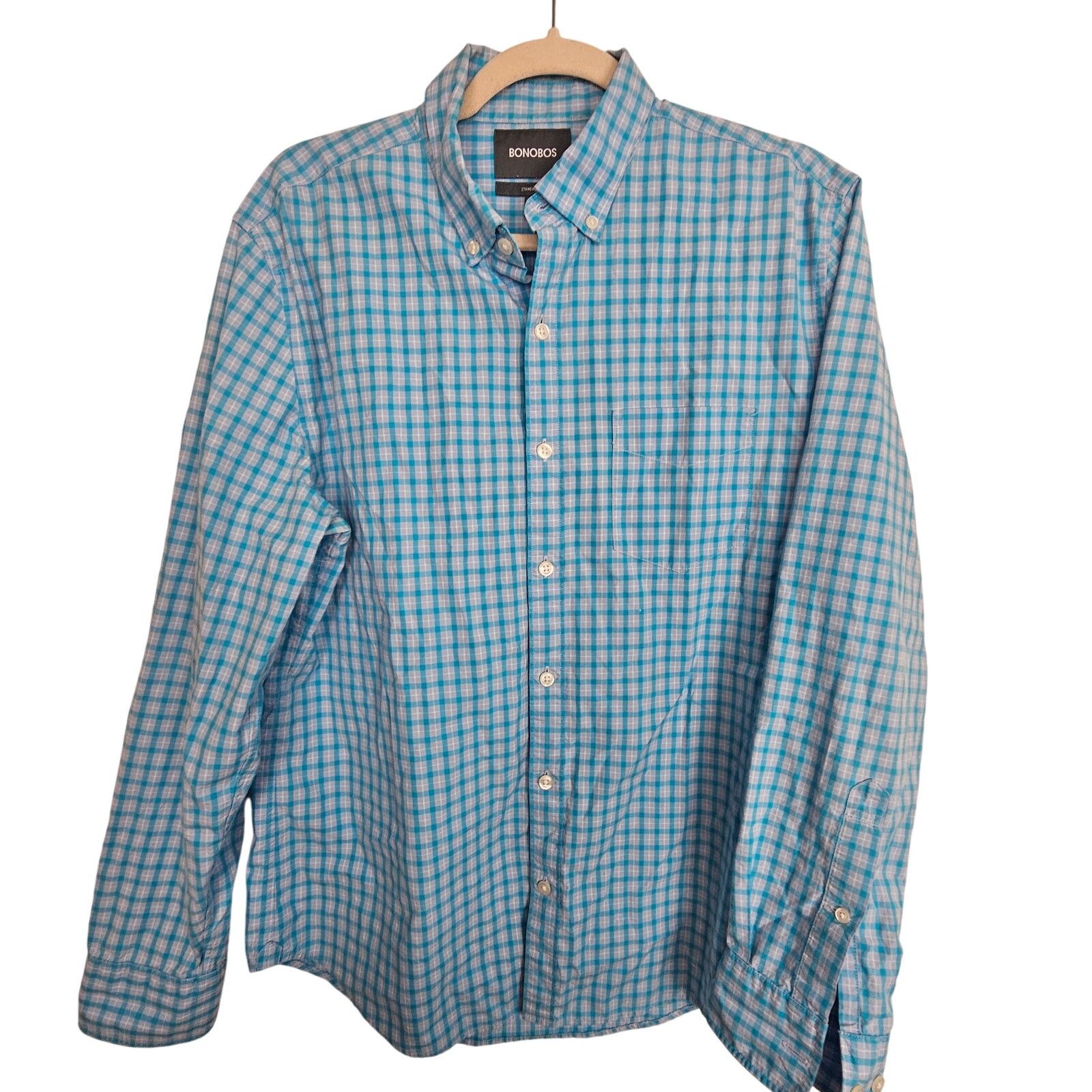 Bonobos Bonobos Dress Shirt Blue Standard Fit Men M Button Shirt Size US M / EU 48-50 / 2 - 1 Thumbnail