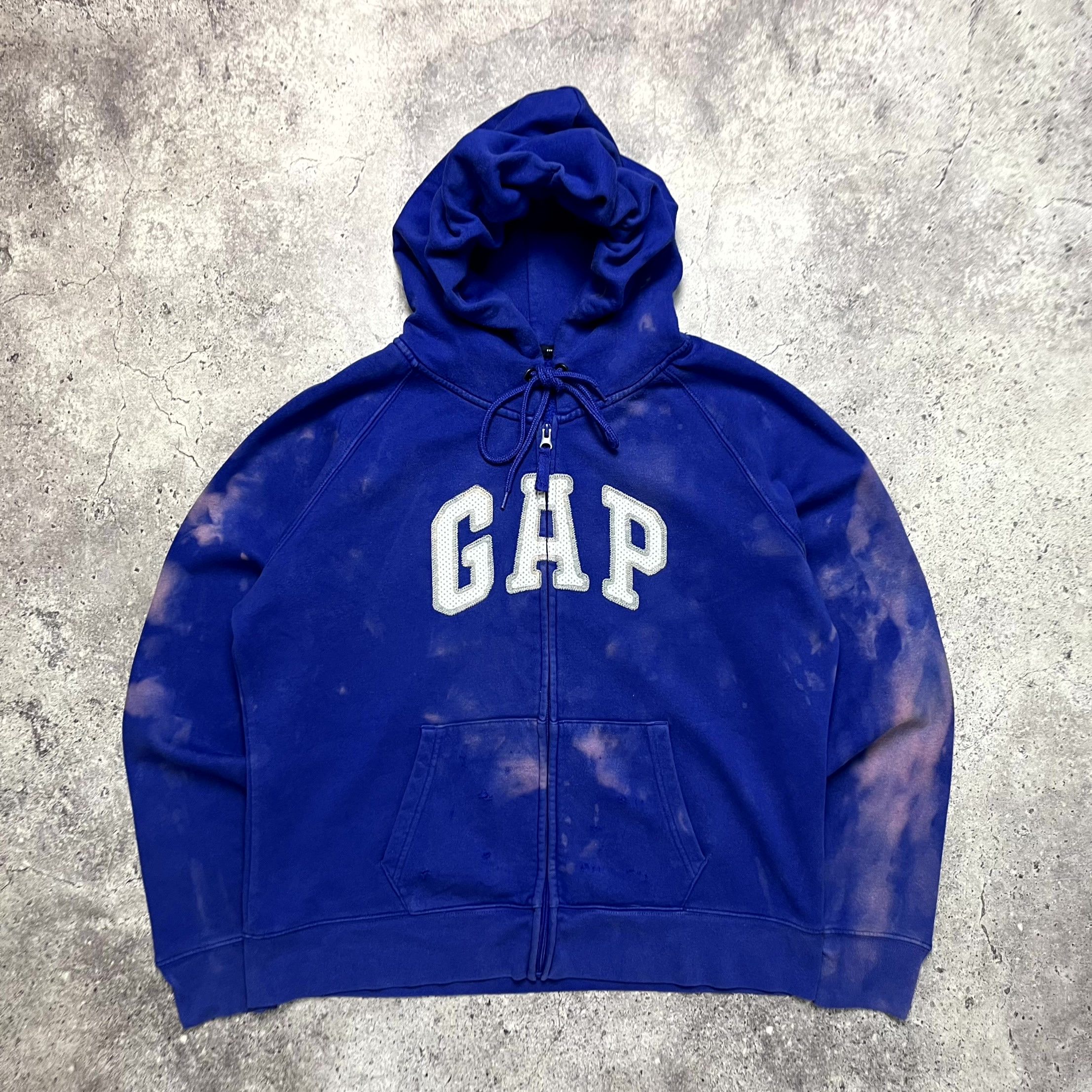Gap Gap Fullzip Distressed Tie Dye Blue Hoodie Size M (Women XL) Size US M / EU 48-50 / 2 - 1 Thumbnail