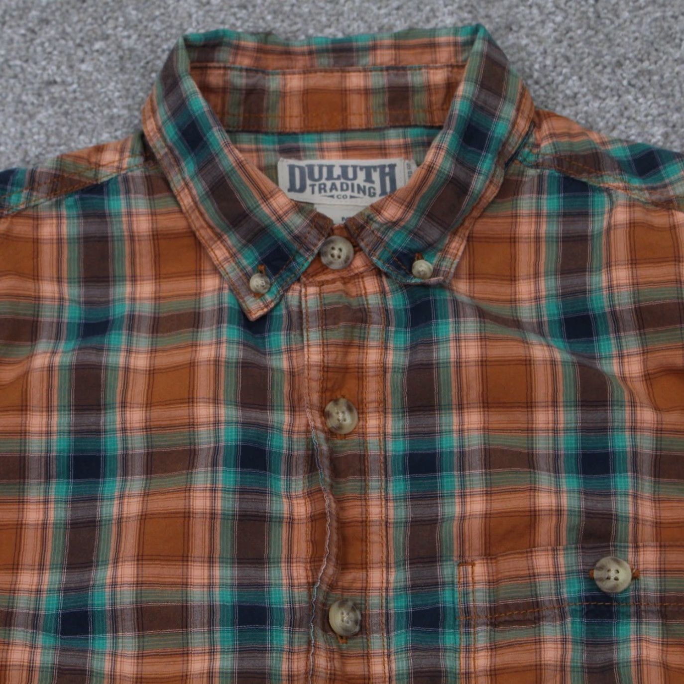Vintage Duluth Shirt Mens Medium Brown/Green Plaid Cotton Button-Up Long Sleeve Casual Relaxed Fit Size US M / EU 48-50 / 2 - 6 Thumbnail
