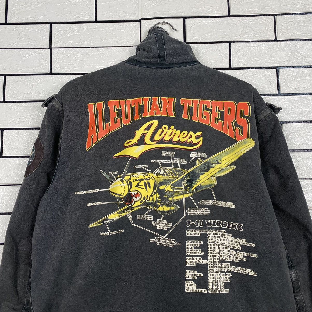 Avirex 🔥VINTAGE BIKER MILITARY JACKET AVIREX BIG LOGO BACKHIT USN Size US XL / EU 56 / 4 - 12 Thumbnail
