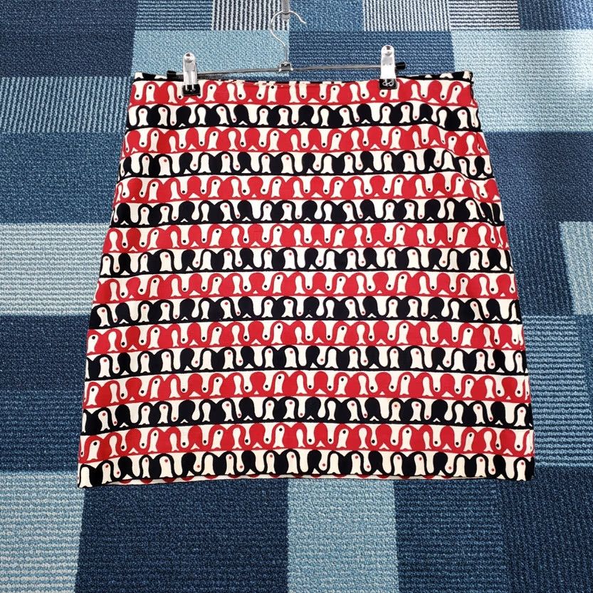 Talbots Talbots Skirt Womens 8 Red Mini Line Side Zip Stretch Geometric Lined Casual Size 30" / US 8 / IT 44 - 1 Thumbnail