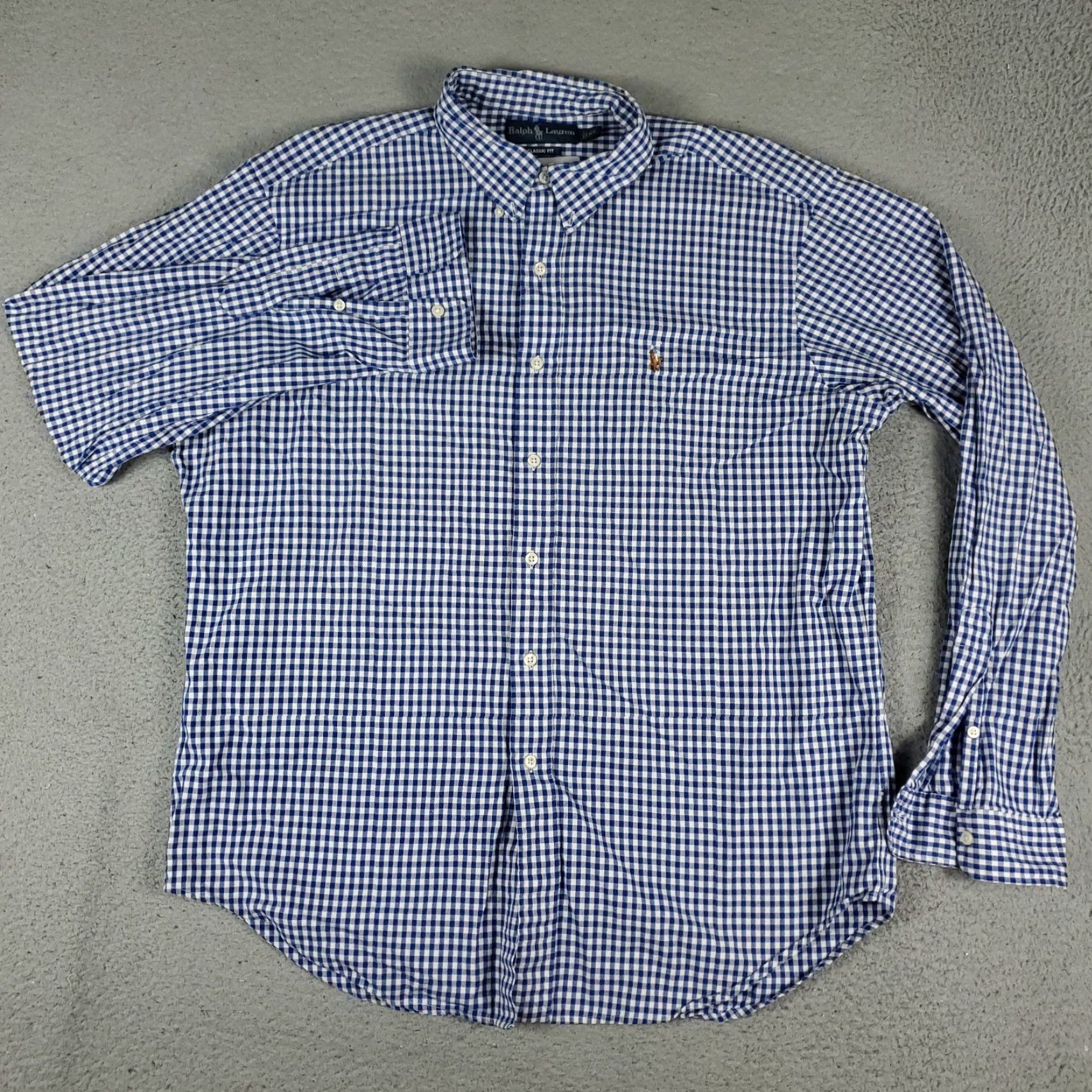 Ralph Lauren Ralph Lauren Shirt Men XL Blue Check Button-Down Long Sleeve Casual Dress Polo Pony Logo Modern Preppy Mens XL Blue Check Button-Up Shirt Size US XL / EU 56 / 4 - 3 Thumbnail