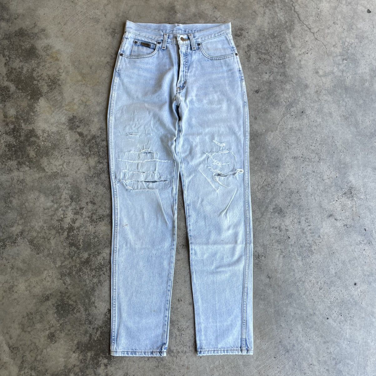 🔥Vintage Wrangler Stoned Washed Ripped Distress Denim Jeans