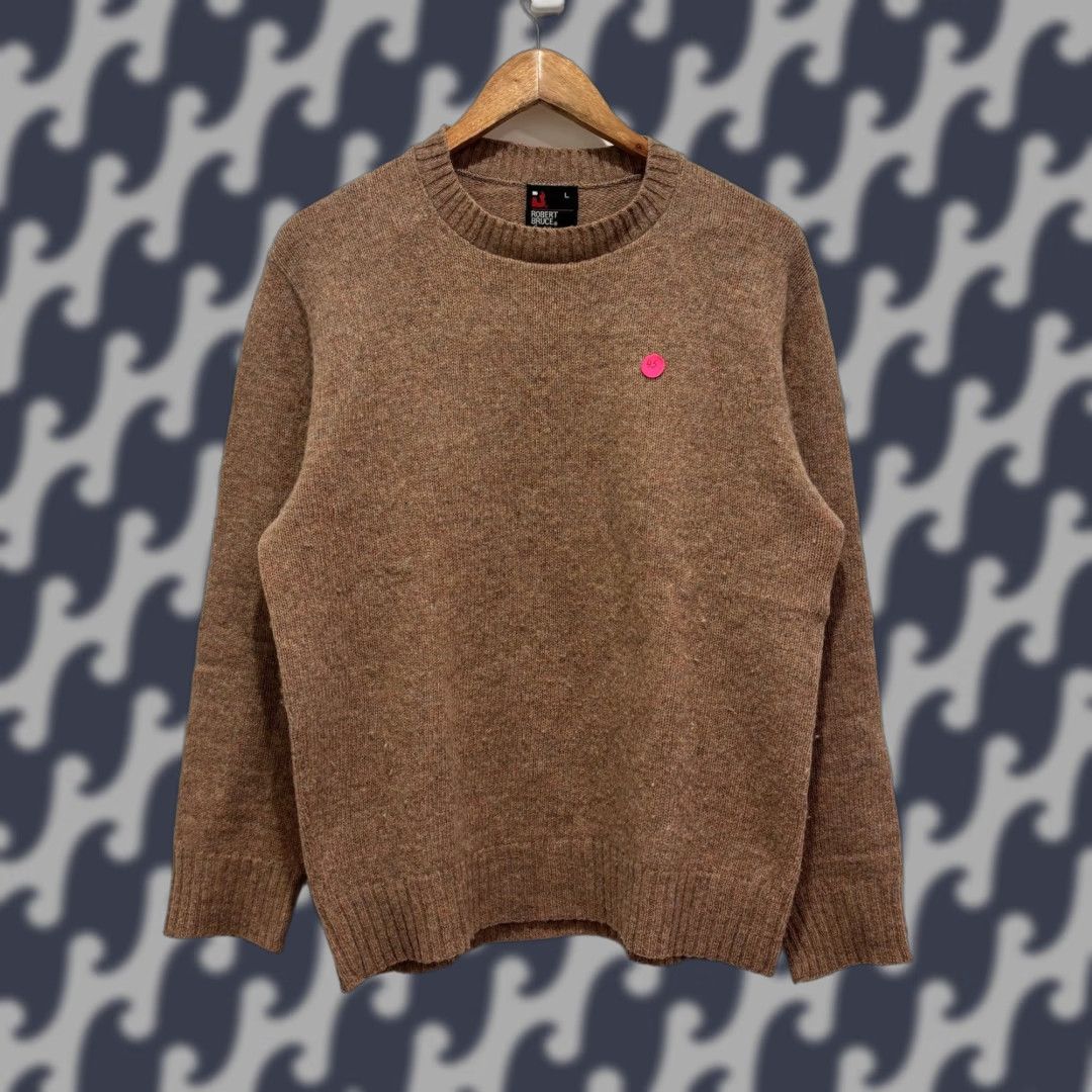 Vintage Robert Bruce Mens Brown Wool Blend Knit Pullover Sweater L Vintage Crew Neck Pullover Knits Sweater Mens Brown Wool Blend Vintage Size US L / EU 52-54 / 3 - 1 Thumbnail