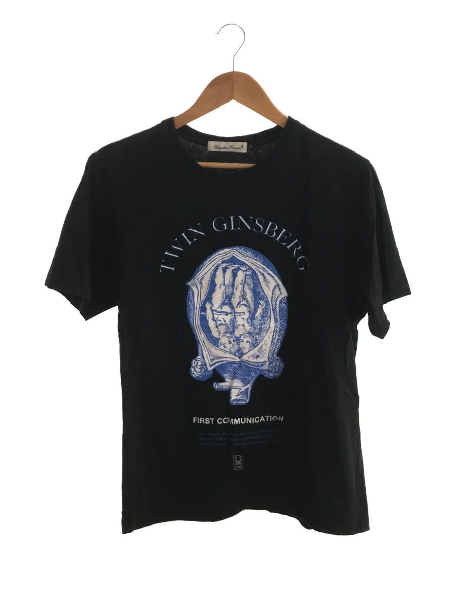 T-Shirts Short Sleeve Cotton Allover pattern Crewneck Black