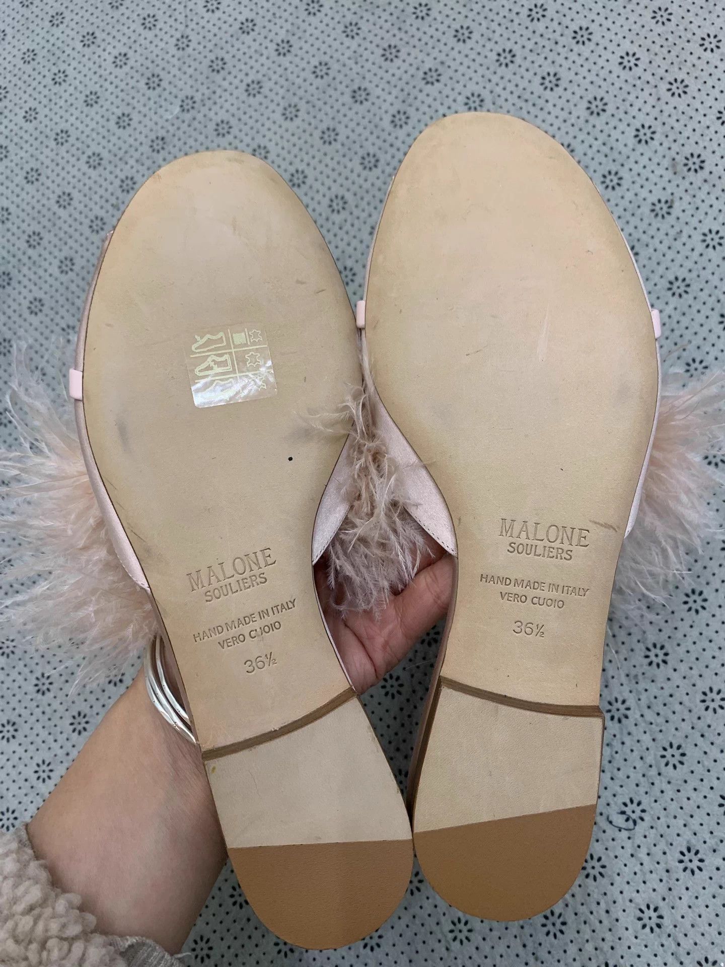 Issey Miyake Malone Souliers Pink Ostrich Fur Slippers 36.5 EU New Size US 5.5 / IT 35.5 - 3 Thumbnail