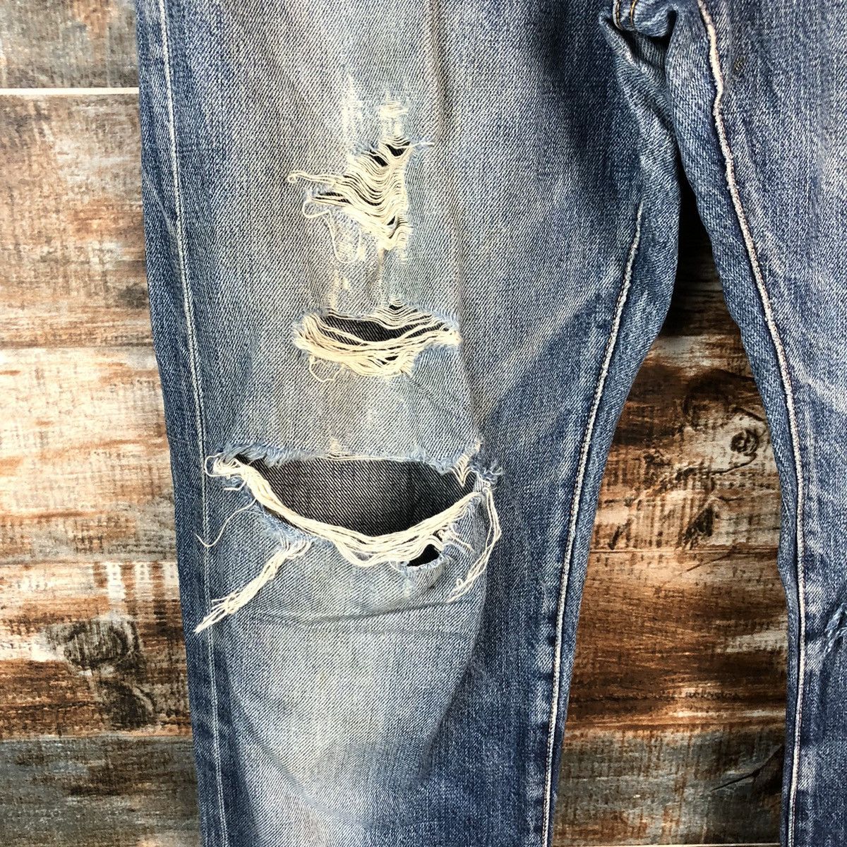 Johnbull DLL John Bull Blue Distressed ripped denim Pants #C137 Size US 31 - 9 Thumbnail