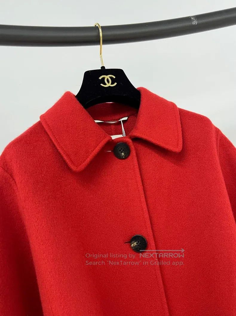 Hermes Hermes Red Collar Tie Cashmere Coat Size XS / US 0-2 / IT 36-38 - 3 Thumbnail