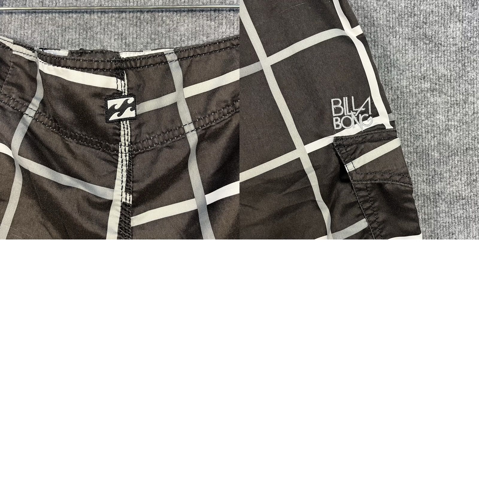 Billabong VINTAGE Billabong Board Shorts Swim Trunks Gray Plaid Embroidered Mens 32 Irons Size US 32 / EU 48 - 8 Thumbnail