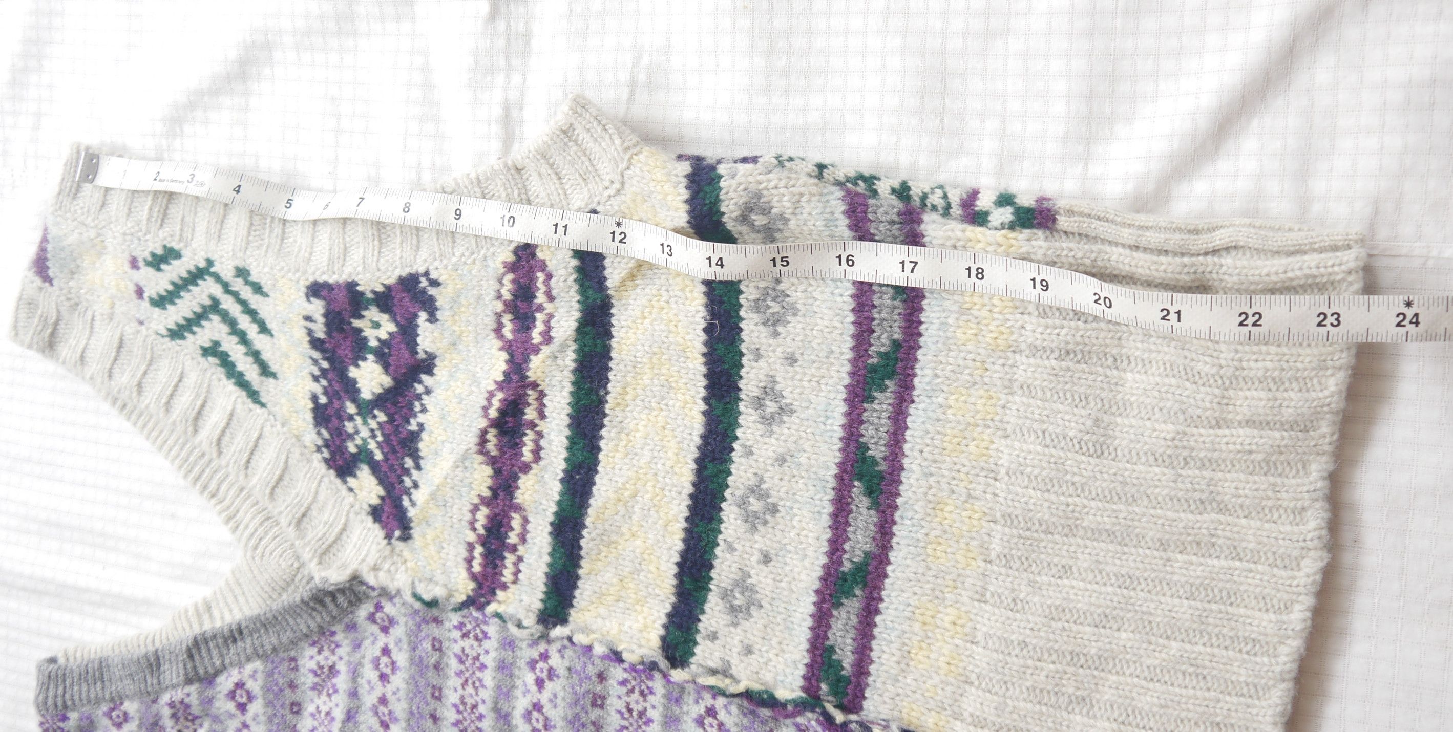 Japanese Brand (J721) Beams Boy Maturely Purple Gray V neck Fair Isle Style Size S / US 4 / IT 40 - 14 Thumbnail