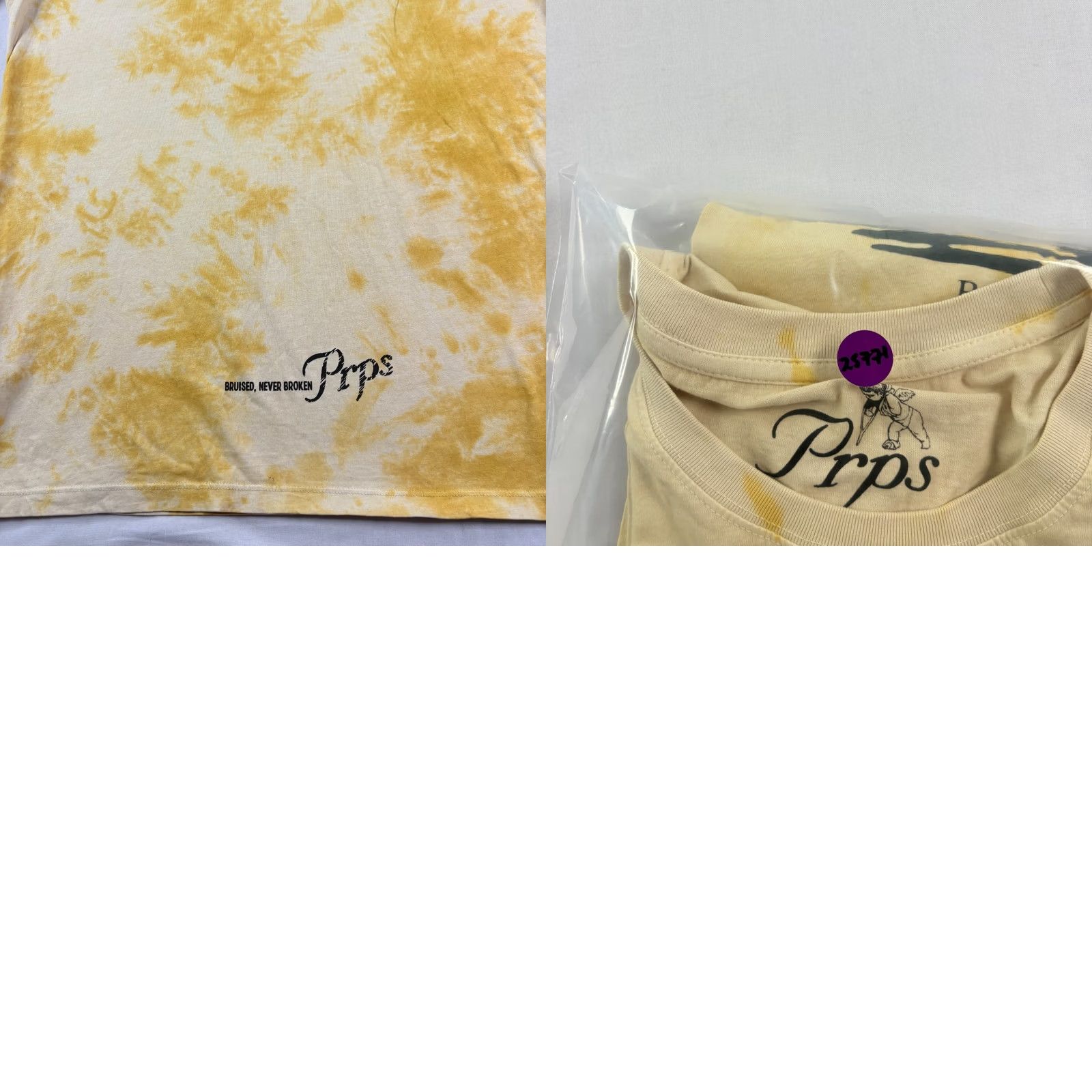 Prps PRPS Shirt Mens M Yellow Tie Dye Surf Graphic Crew Neck Short Sleeve Size US M / EU 48-50 / 2 - 8 Thumbnail