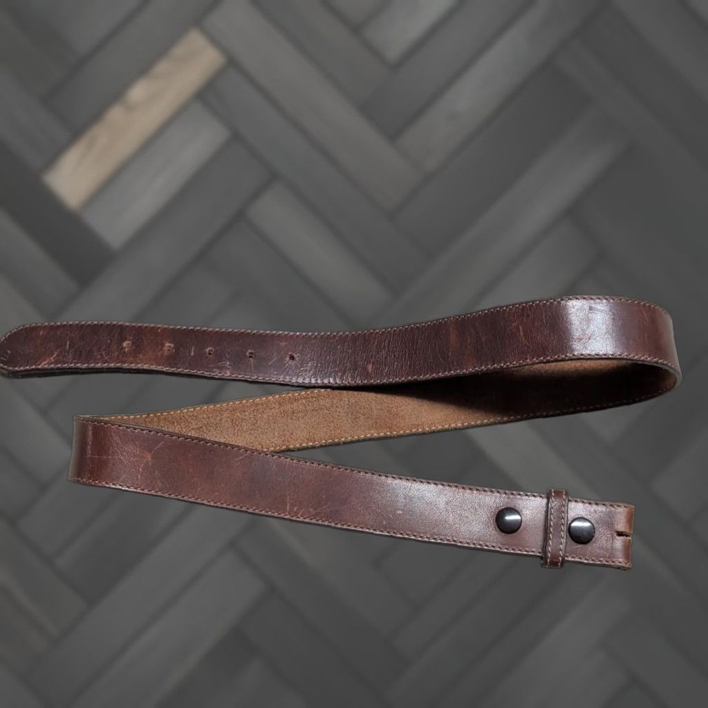 VINTAGE handcrafted western belt Men 42 brown cowhide full grain leather 1-1/2" width western Belt 42 inches 90s style Mens