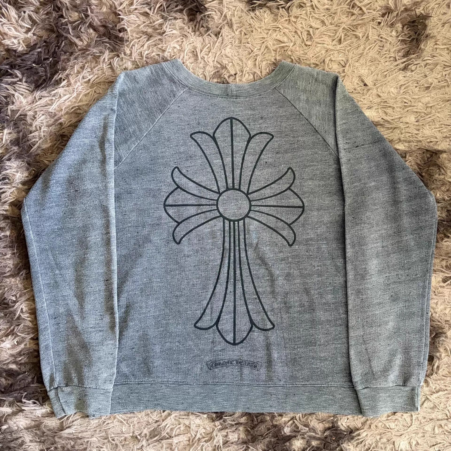 Chrome Hearts Chrome Hearts Gray Sanskrit Oversized Cross Crew M Size US M / EU 48-50 / 2 - 4 Thumbnail