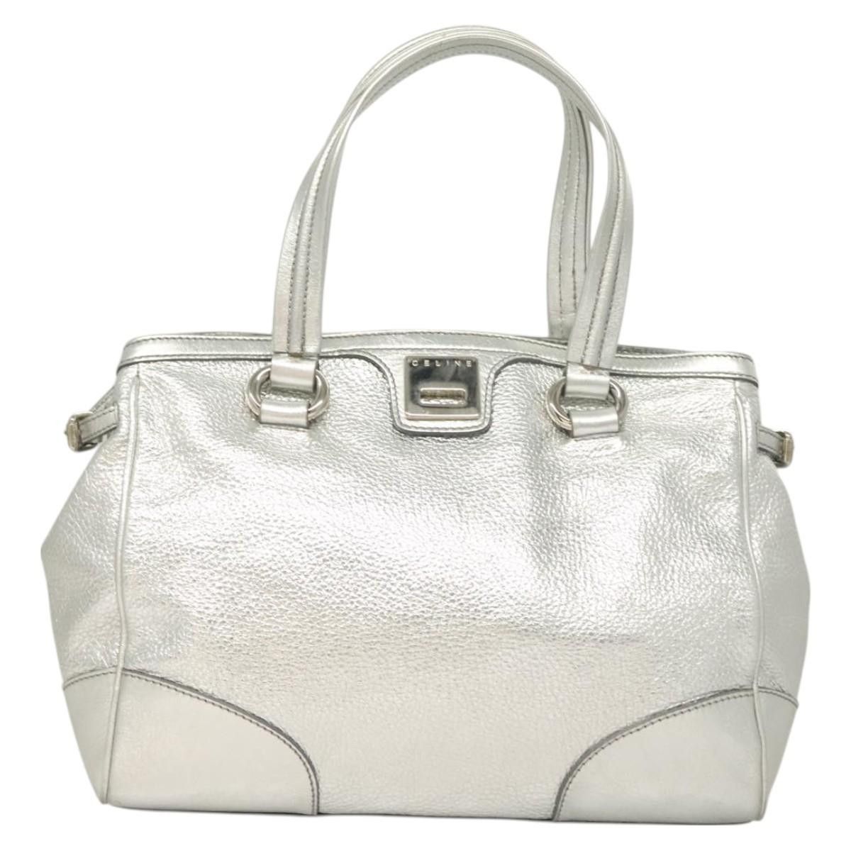 Celine CELINE Tote Bag Leather Silver Size ONE SIZE - 2 Thumbnail
