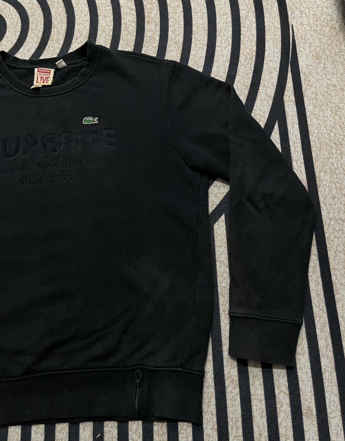 Lacoste × Supreme SUPREME X LACOSTE SWEATSHIRT EMBROIDERED LOGO DISCOLOURED Size US M / EU 48-50 / 2 - 3 Thumbnail