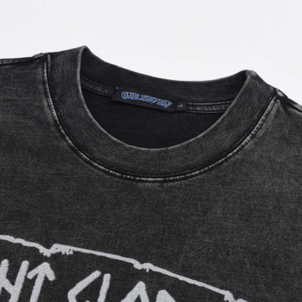 Vintage Distressed Washed Loose T-Shirt with Skull Graphic Print Size US M / EU 48-50 / 2 - 3 Thumbnail