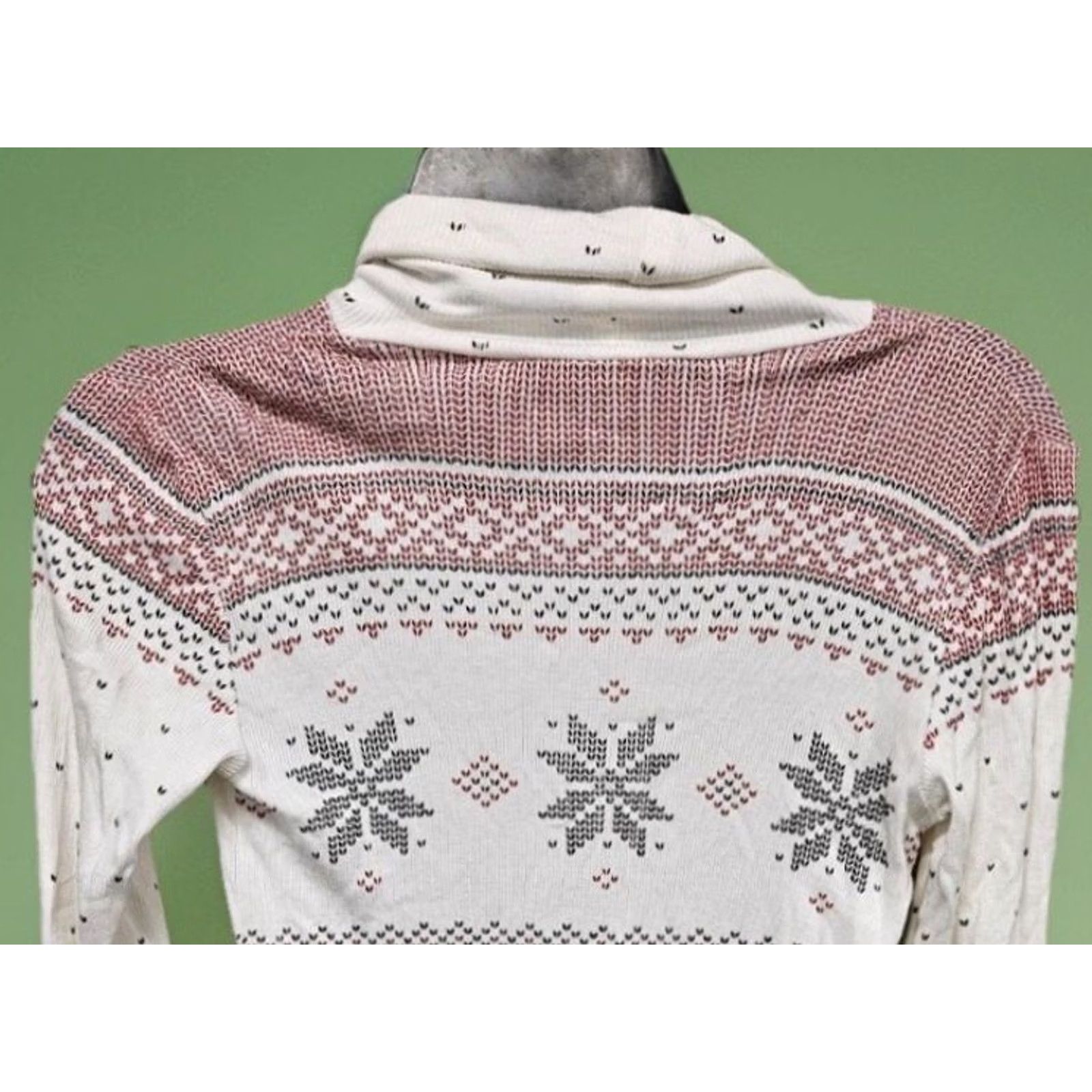 Ralph Lauren Polo Ralph Lauren Fair Isle Reindeer Tunic Thermal Sweater Dress Medium Women's Long Sleeve Cowl Neck White/Gray/Pink Holiday Winter Vintage No Size M / US 6-8 / IT 42-44 - 5 Thumbnail