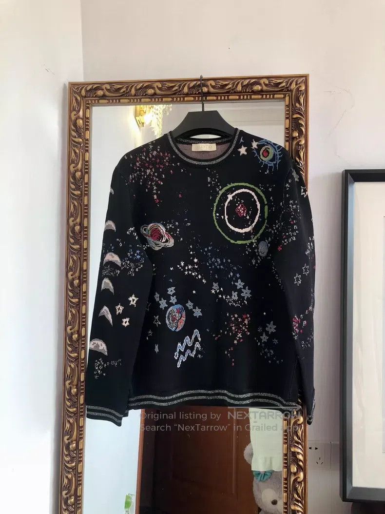 Valentino Valentino Moon Universe Starry Sky Embroidered Sweater Size L / US 10 / IT 46 - 1 Thumbnail