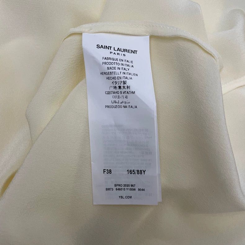 Saint Laurent Paris Saint Laurent ParisBeige Back Lanyard Chiffon Long Sleeve Size XS / US 0-2 / IT 36-38 - 7 Thumbnail