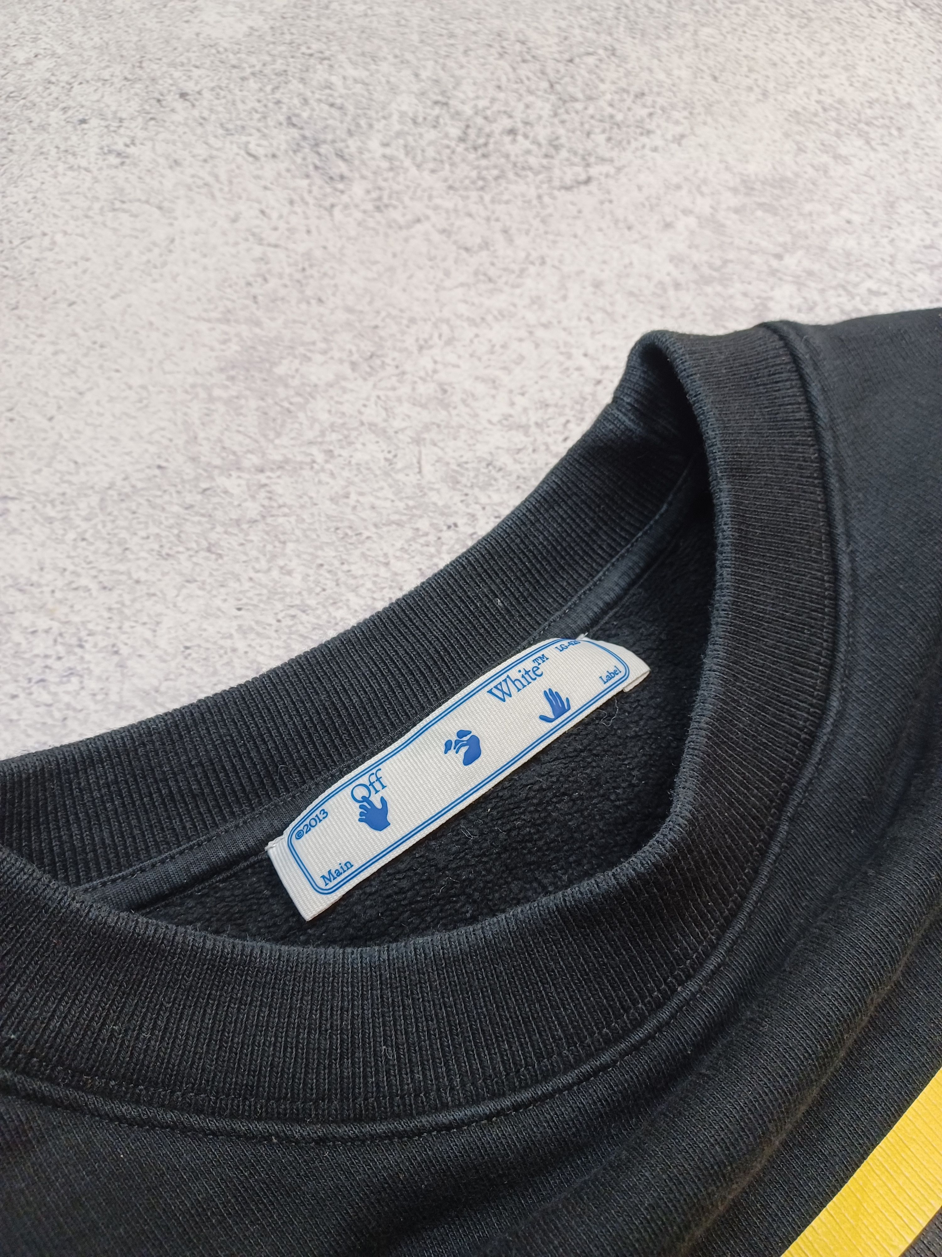 Off-White Off-White Caravaggio Yellow Diagonal Stripe Crewneck Black Size US XL / EU 56 / 4 - 6 Thumbnail