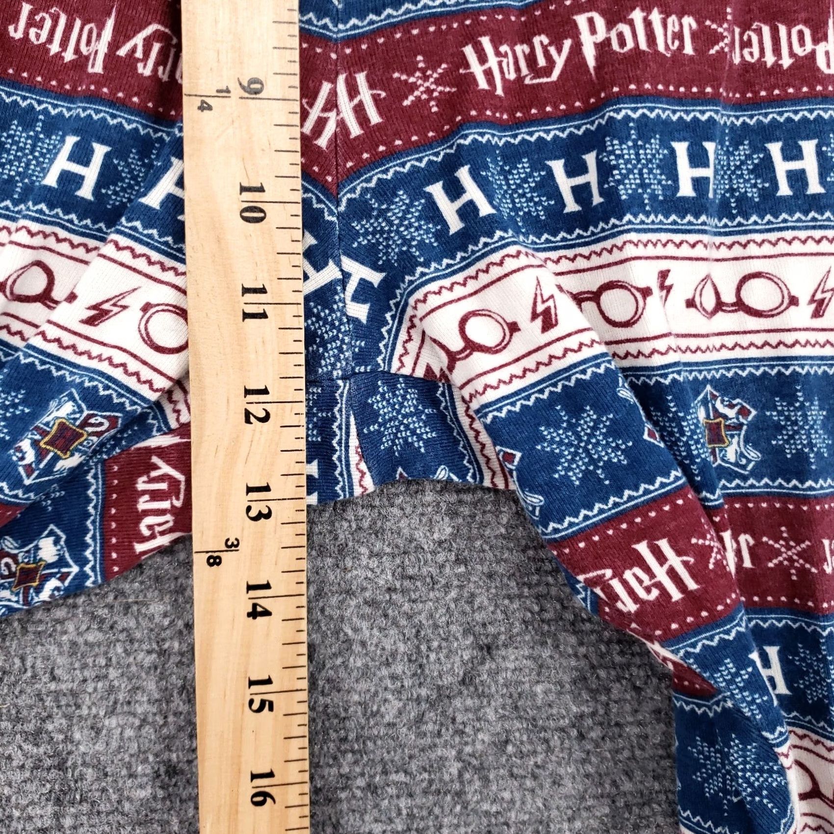 Vintage Harry Potter Pajama Pants L Adults Blue Red Sleepwear Geometric Christmas Knit 100% Cotton Size 36" / US 14 / IT 50 - 7 Thumbnail