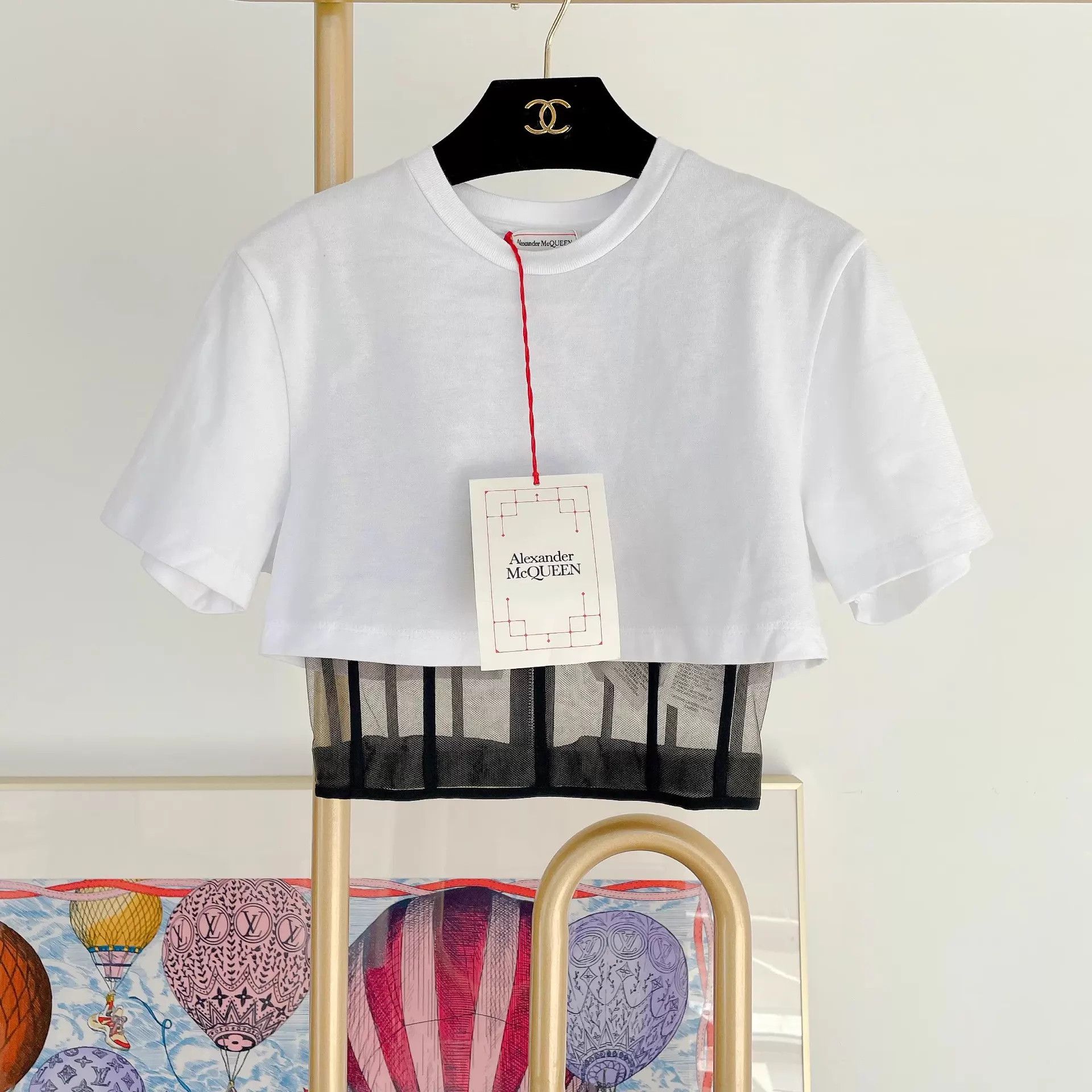 Alexander McQueen Alexander McQueen white fishbone short-sleeve top 38 Size XS / US 0-2 / IT 36-38 - 1 Thumbnail