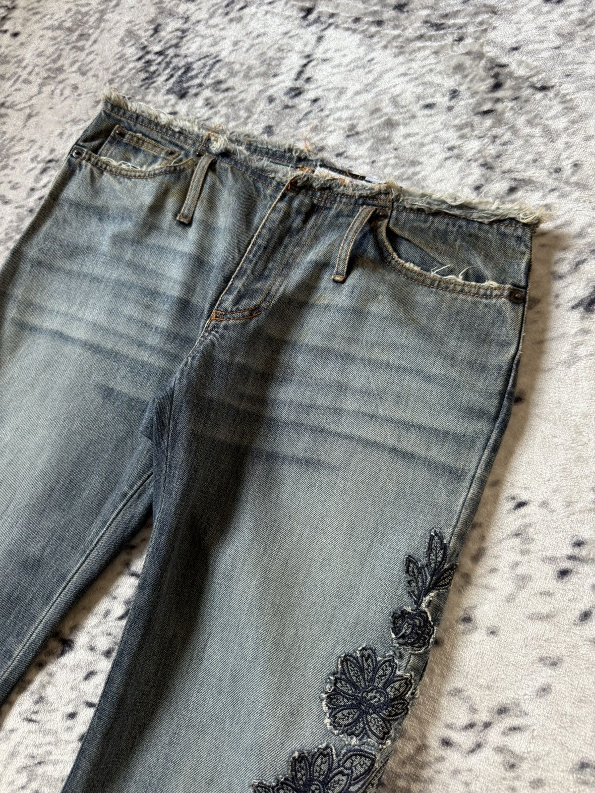 GOSTAR DE FUGA Sportmax Code By Max Mara Ornamental Embroidery Flared Jeans Size US 30 / EU 46 - 4 Thumbnail