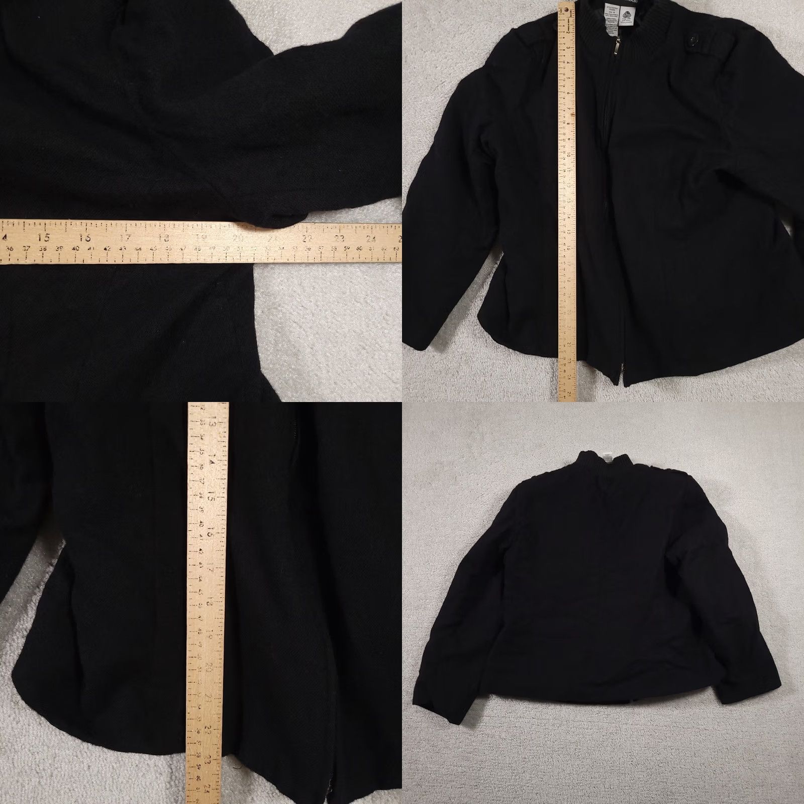 Vintage VINTAGE Sag Harbor Zip Coat Women's 18 Black Wool Classic Preppy Career Lined Jacket Size XXL / US 16-18 / IT 52-54 - 8 Thumbnail