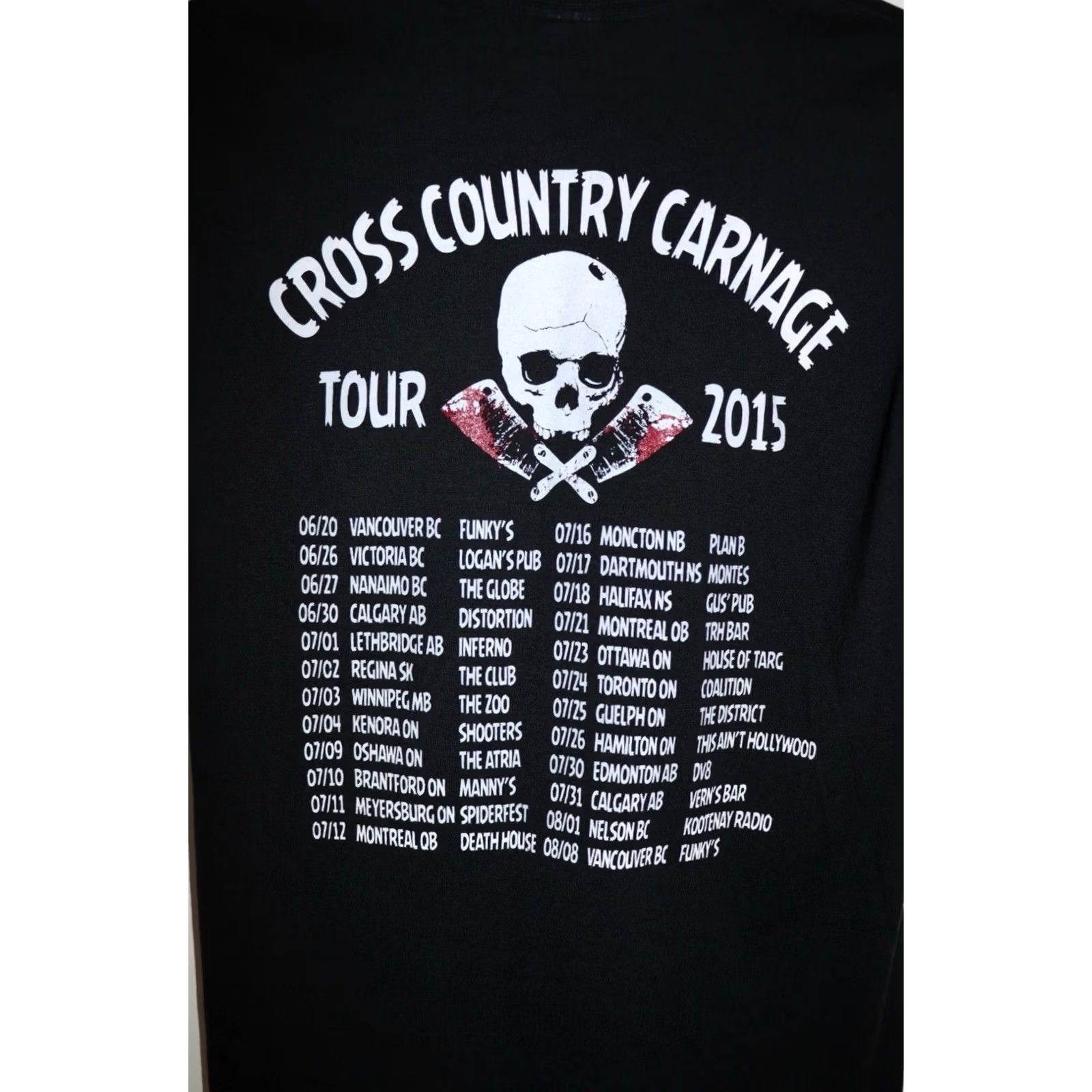 Fruit Of The Loom Spree Killers Cross Country Carnage Tour T Shirt Small Mens 2015 Black Fruit of the Loom Used Size US S / EU 44-46 / 1 - 4 Thumbnail
