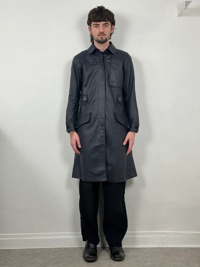 Balmain Balmain Navy Imperial Faux Leather Trench Coat Size US S / EU 44-46 / 1 - 2 Thumbnail