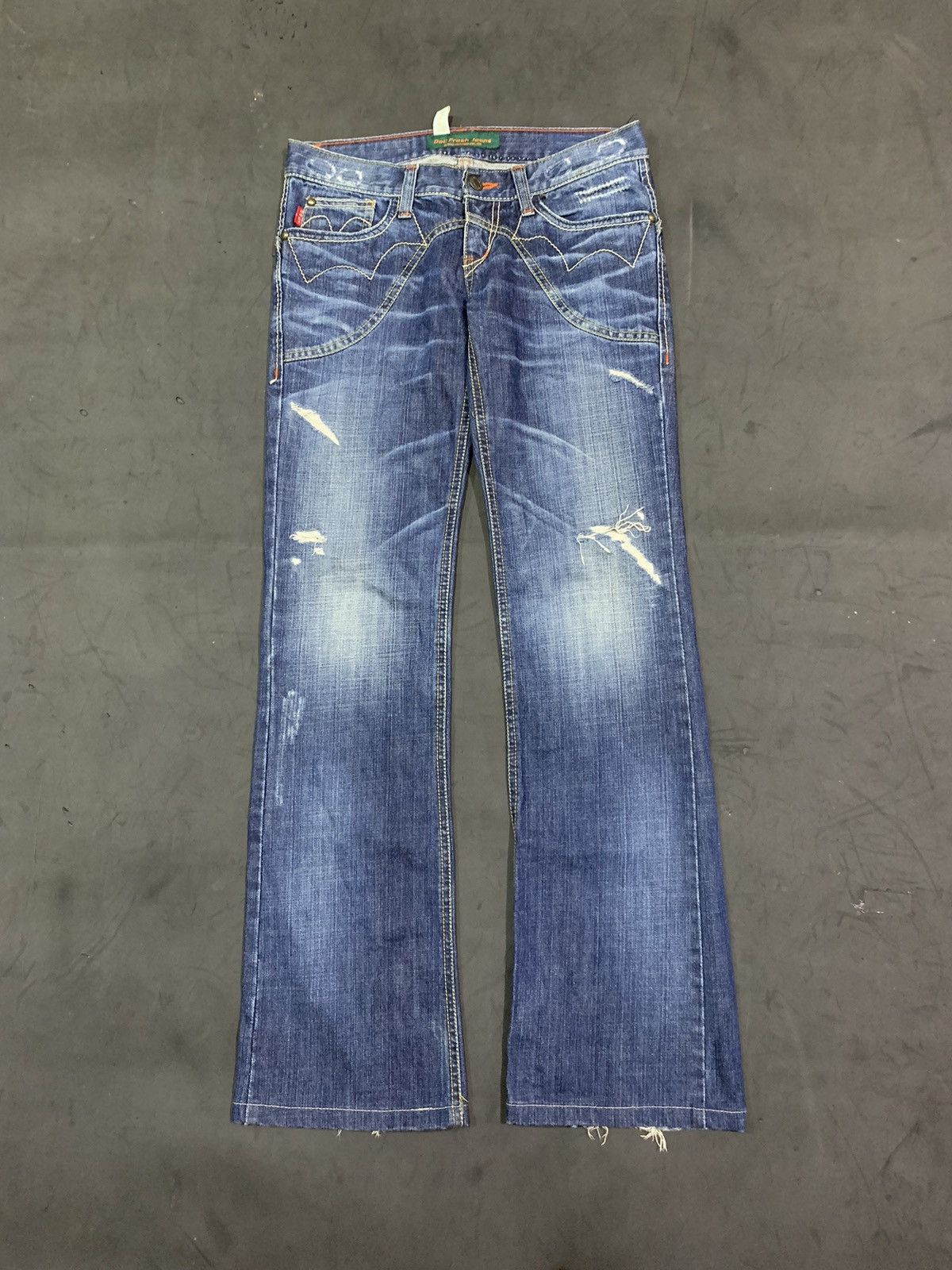 image of Avant Garde x Tornado Mart Japan Bindingofferamerican Deli Flared Jeans Lgb Styled in Blue, Women's