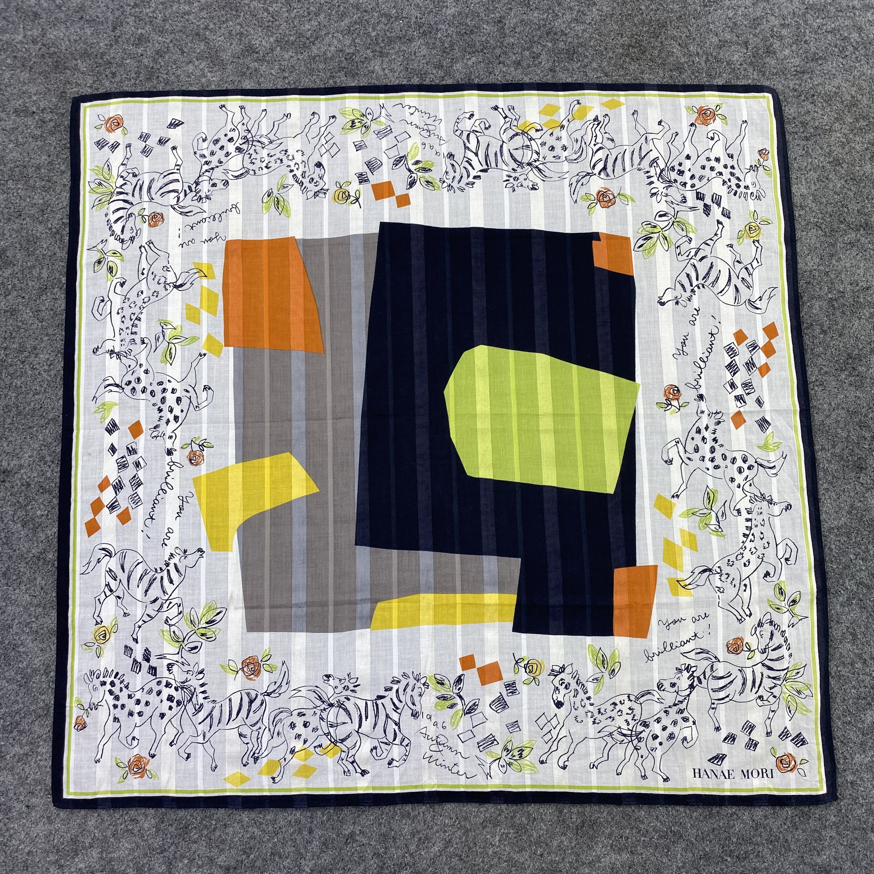 Hanae Mori Hanae Mori Handkerchief Neckerchief Bandana-B1565 Size ONE SIZE - 3 Thumbnail