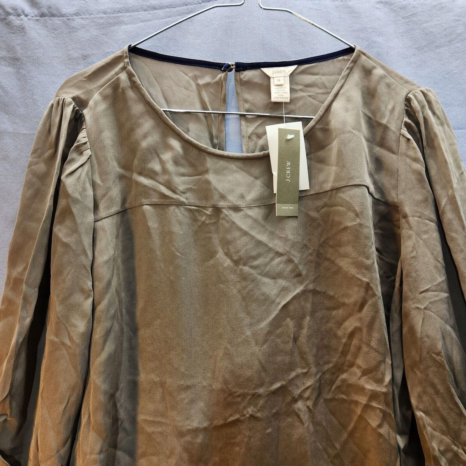 J.Crew NWT J Crew Silk Blouse Size 14 Dark Tan Size XL / US 12-14 / IT 48-50 - 2 Thumbnail