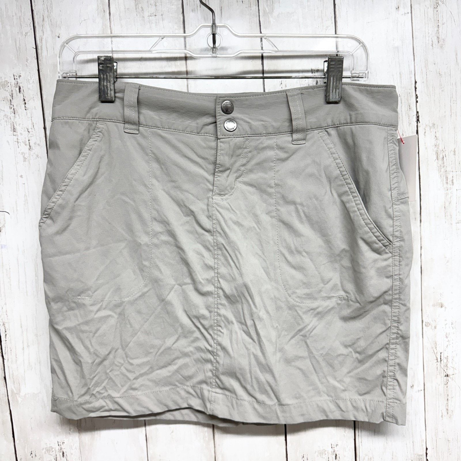 Columbia Columbia Sz 6 Two Button Grey Zip Fly Utility Skort Pockets Size 28" / US 6 / IT 42 - 1 Thumbnail