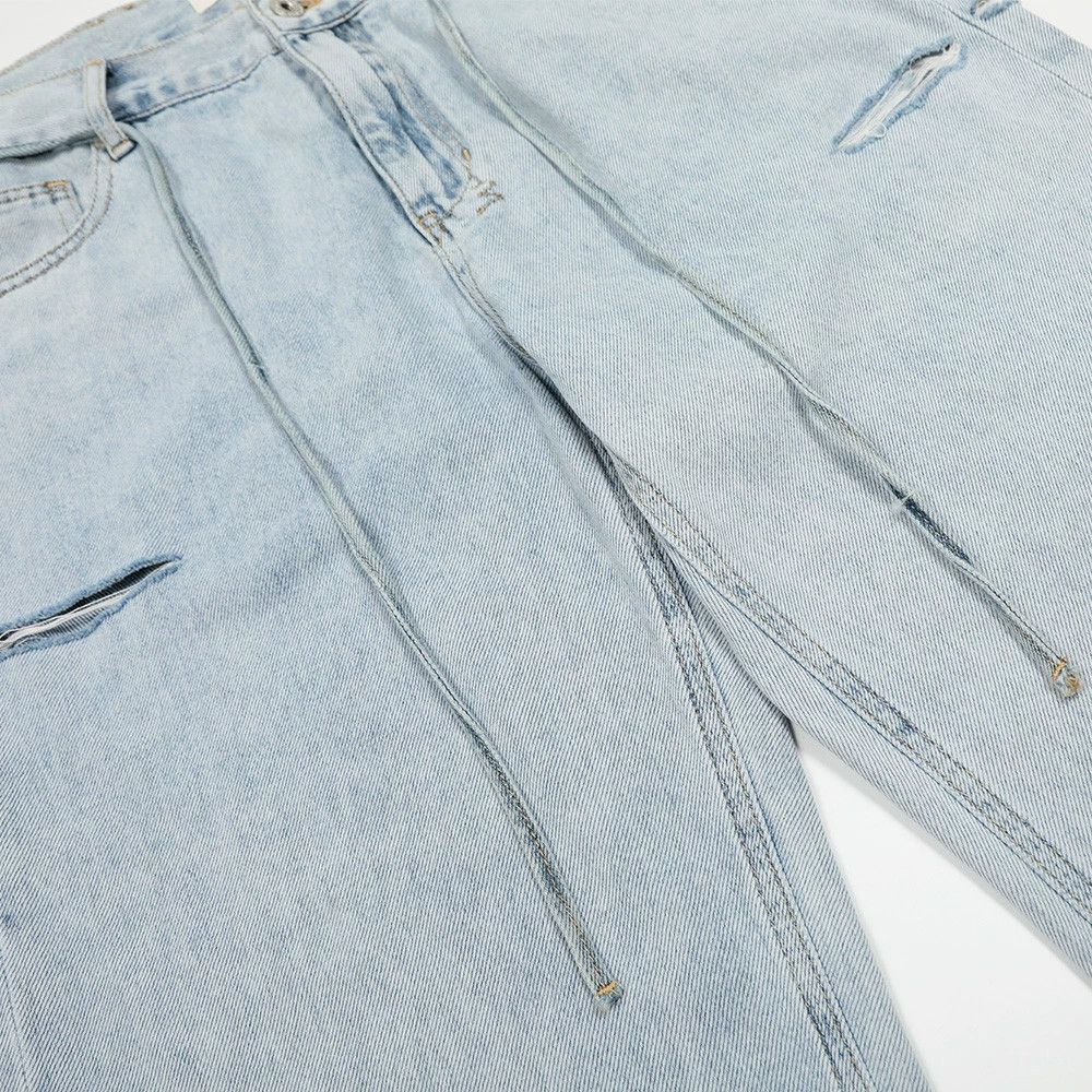 Japanese Brand × Jean Loose Men's Wide Leg Punk Washed Ripped Jeans Size US 32 / EU 48 - 4 Thumbnail