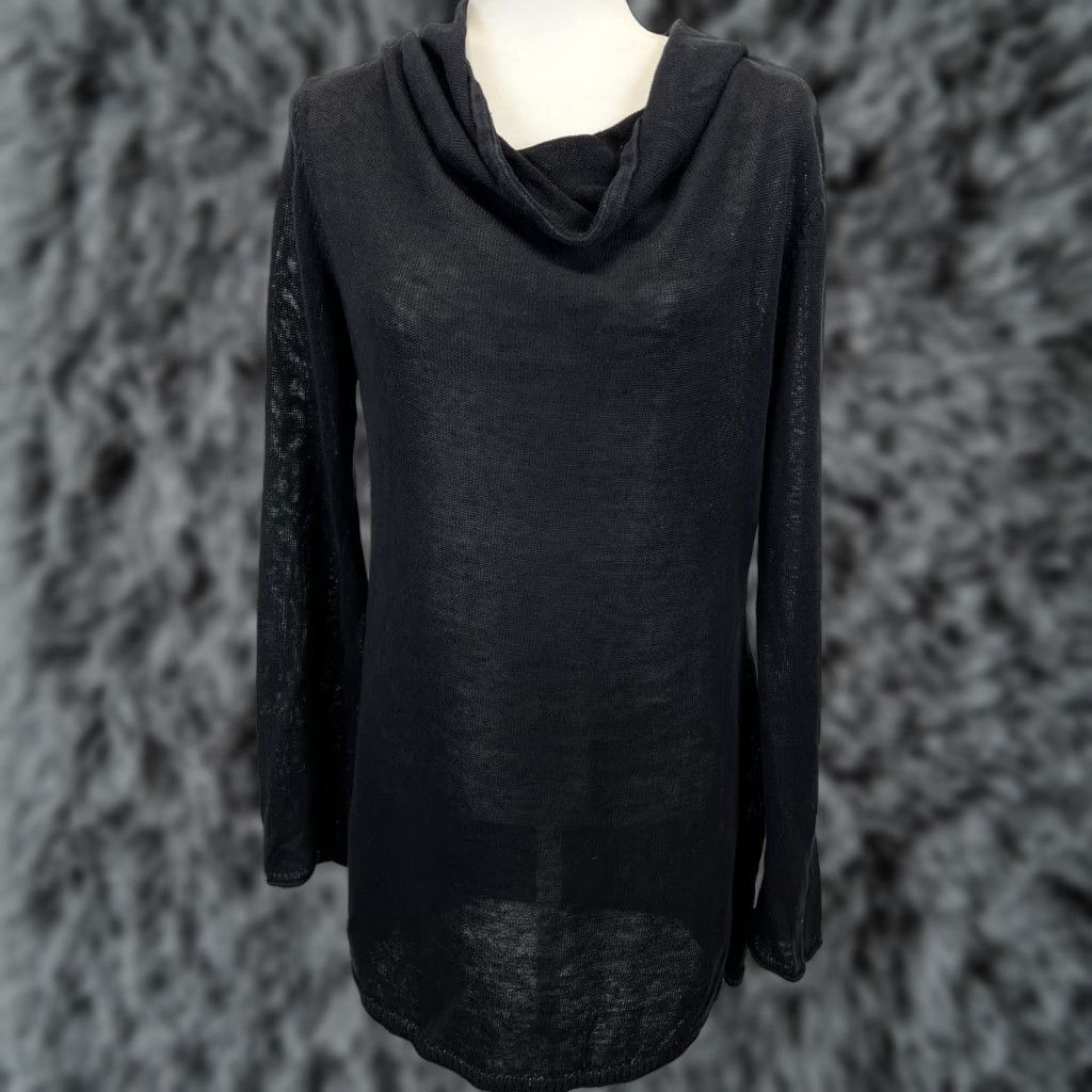 Coldwater Creek VINTAGE Coldwater Creek Black Santana Knit Dress Sz S 6 8 VGUC Cowl Neck Linen Blend Short Sleeve Women Boys? Size S / US 4 / IT 40 - 1 Thumbnail