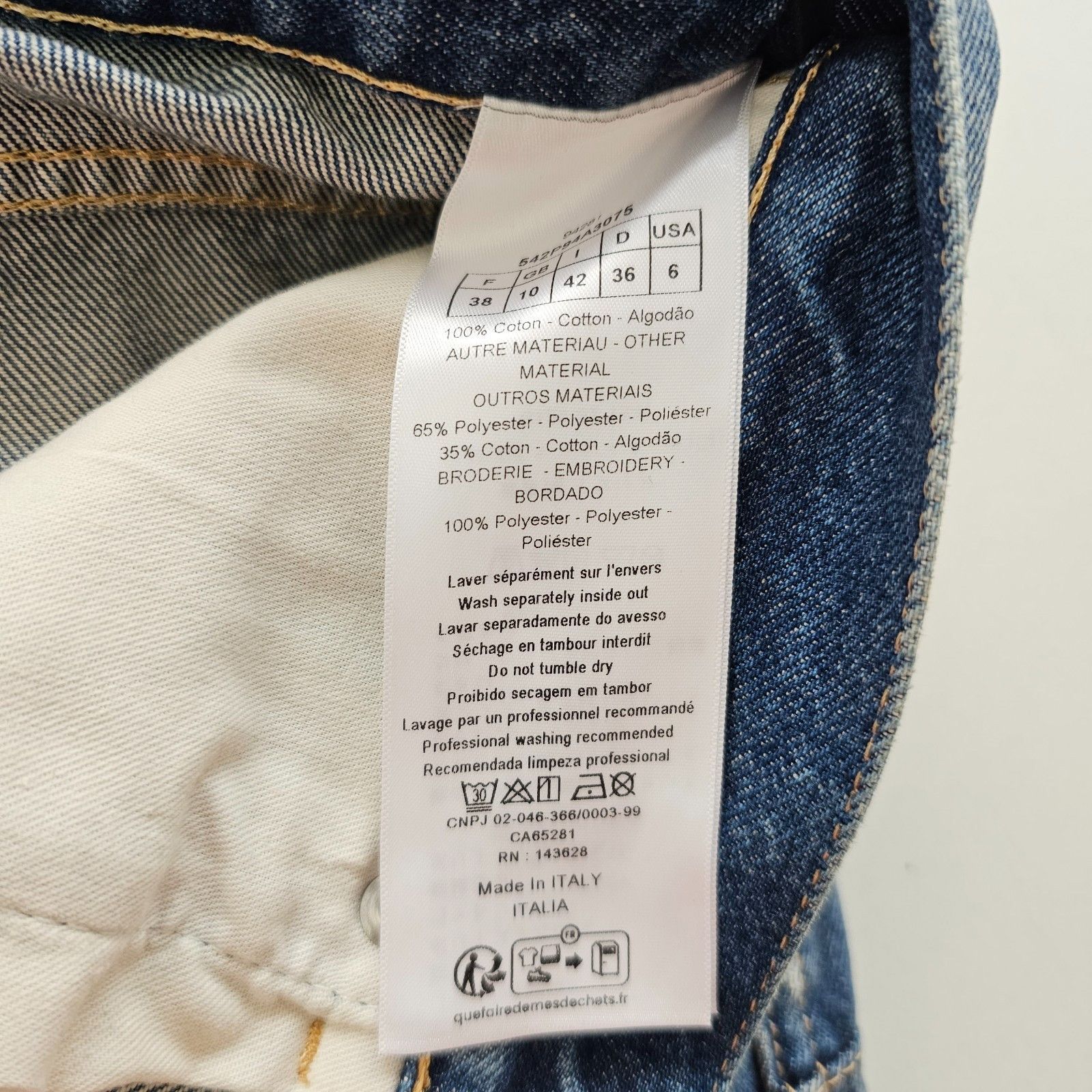 Dior DIOR $3000 Blue Flared Jeans New & Authentic (Men's size:36; Size 25" / US 0 / IT 36 - 9 Thumbnail