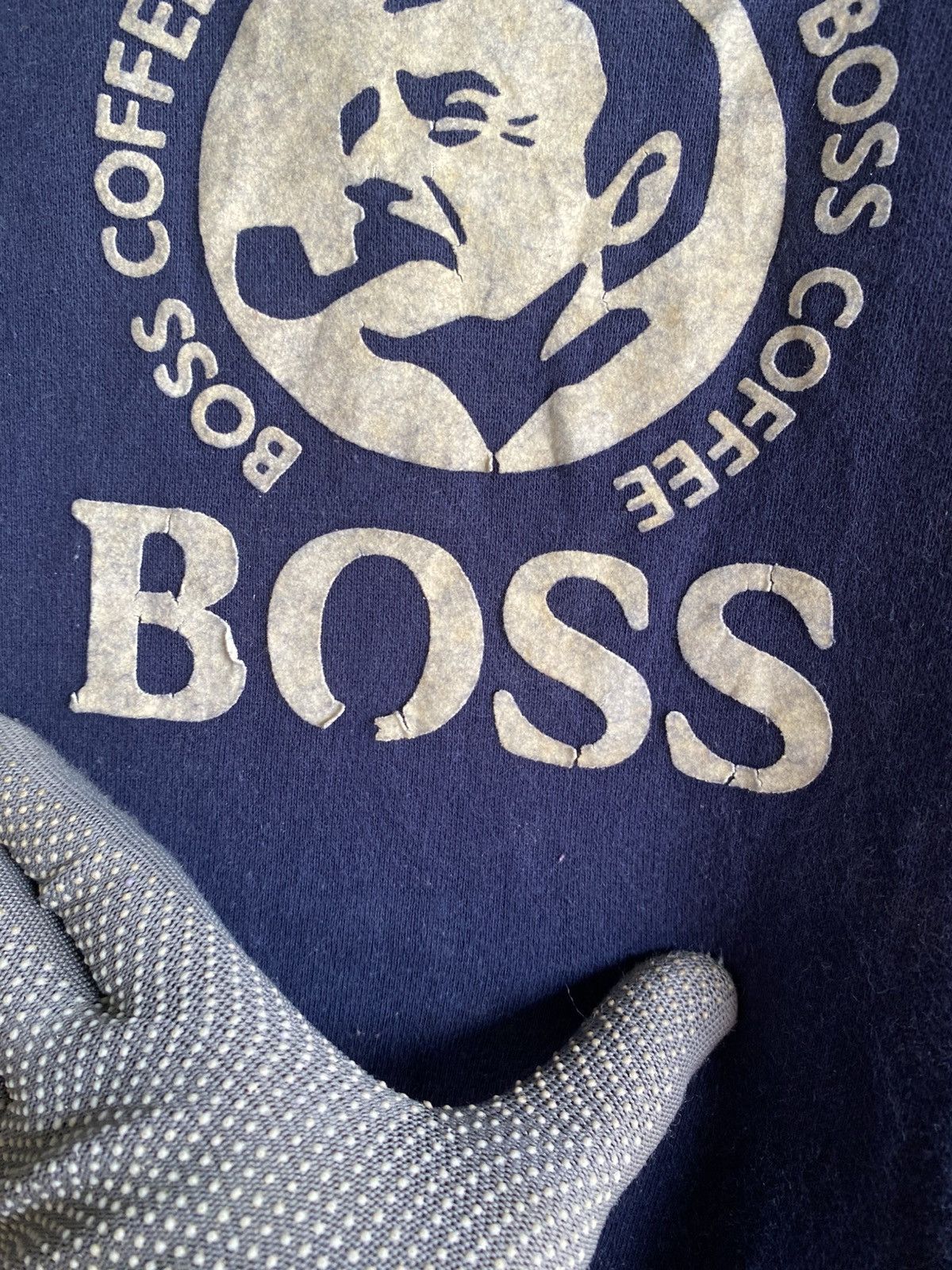 Vintage Vintage Suntory Coffee Boss Sweatshirt Navy Blue Pullover Size US XL / EU 56 / 4 - 7 Thumbnail