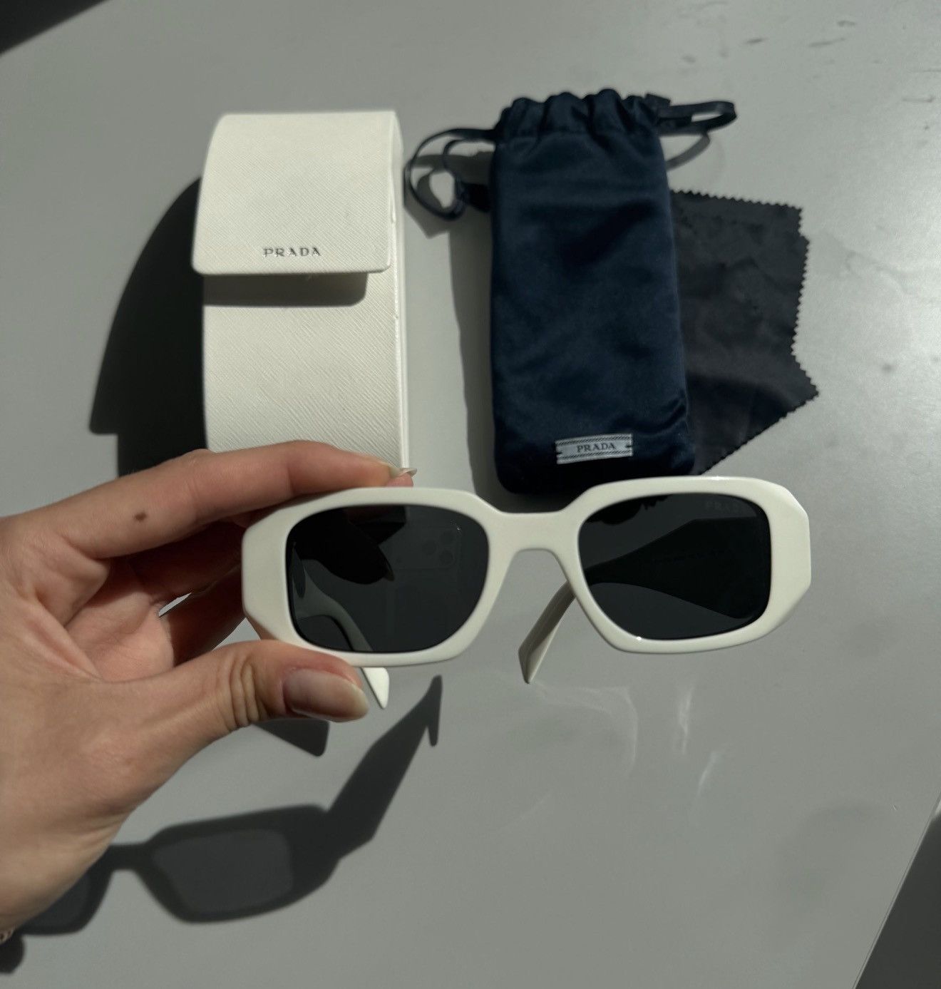 Prada PRADA Raf Simons 2024 Runway Symbole White Sunglasses SPR17W Size ONE SIZE - 3 Thumbnail