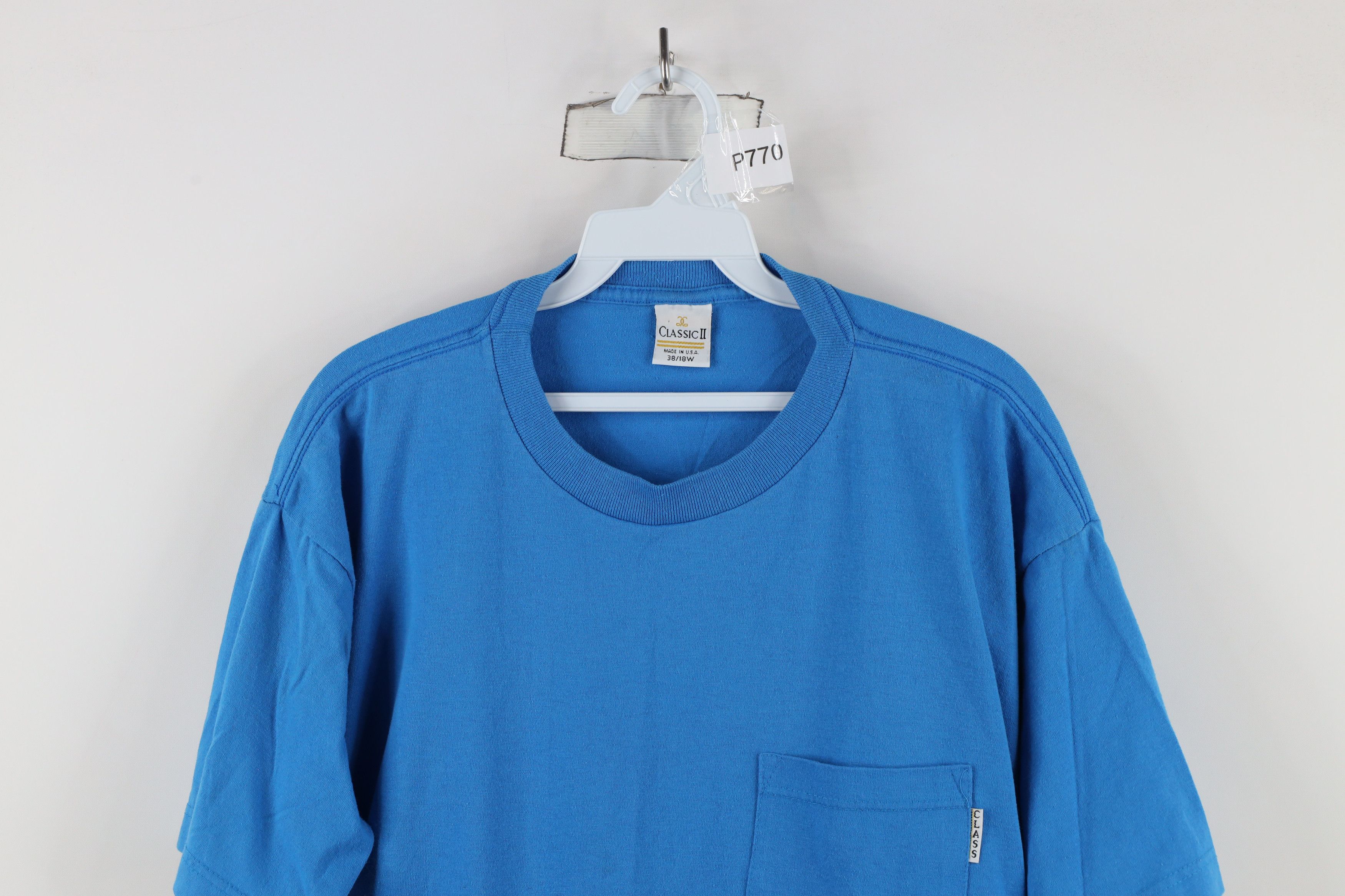 Vintage Vintage 90s Streetwear Short Sleeve Pocket T-Shirt Blue USA Size XXL / US 16-18 / IT 52-54 - 2 Thumbnail