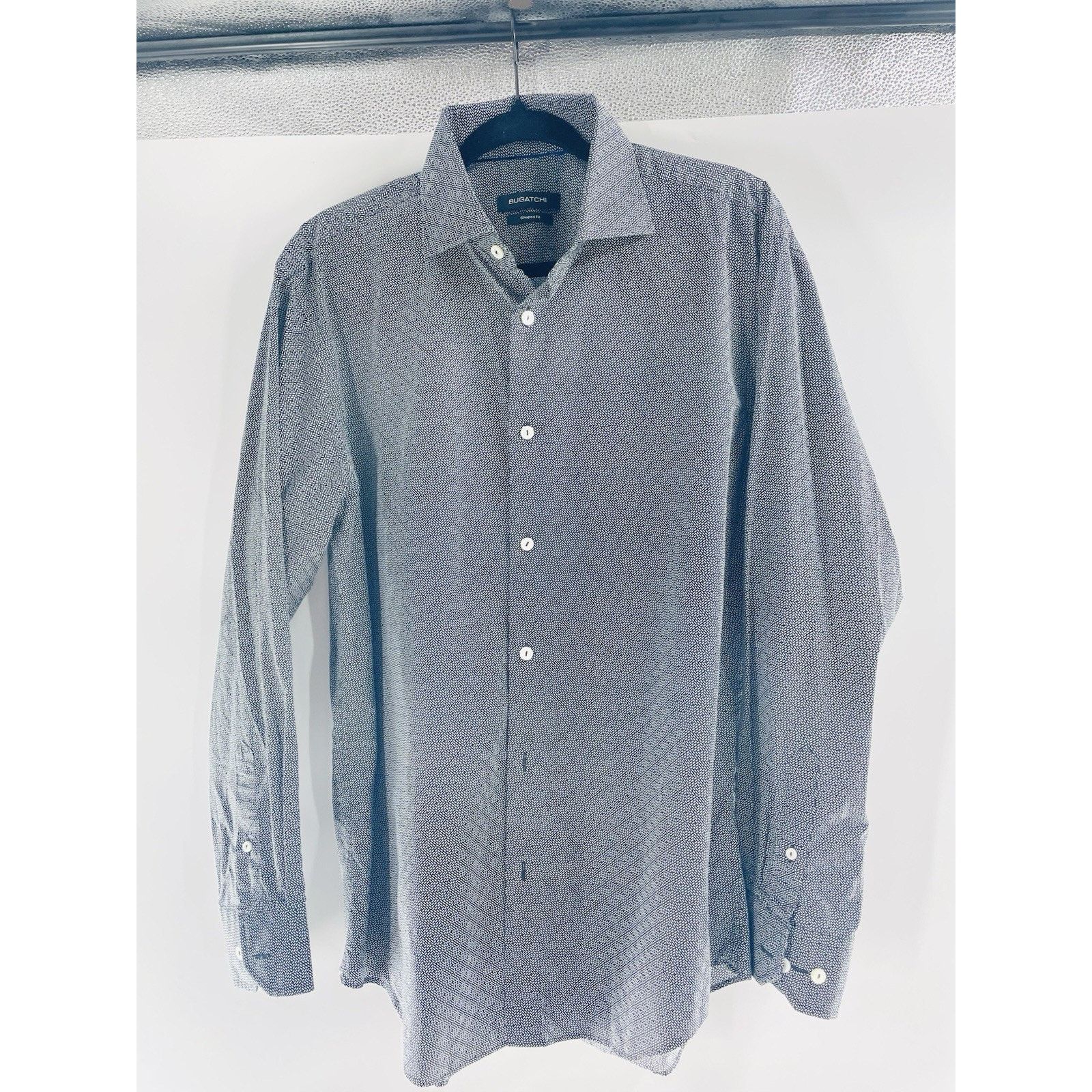 BUGATCHI Bugatchi Uomo Mens Shaped Fit ButtonUp Shirt Sz 16.5 (34/35) Size US L / EU 52-54 / 3 - 1 Thumbnail