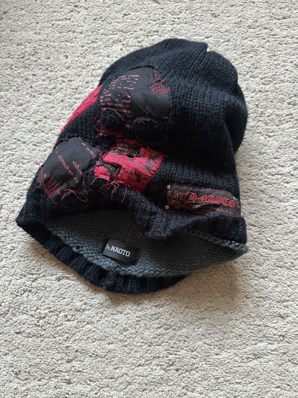 Japanese Brand 2000s H Naoto Patchwork Skull Beanie Size ONE SIZE - 5 Thumbnail