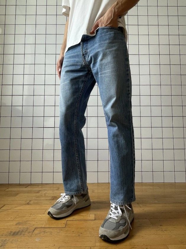 Jean Vintage LEVIS 505 Jeans Wash Blue Denim 90s S0126 Size US 32 / EU 48 - 4 Thumbnail