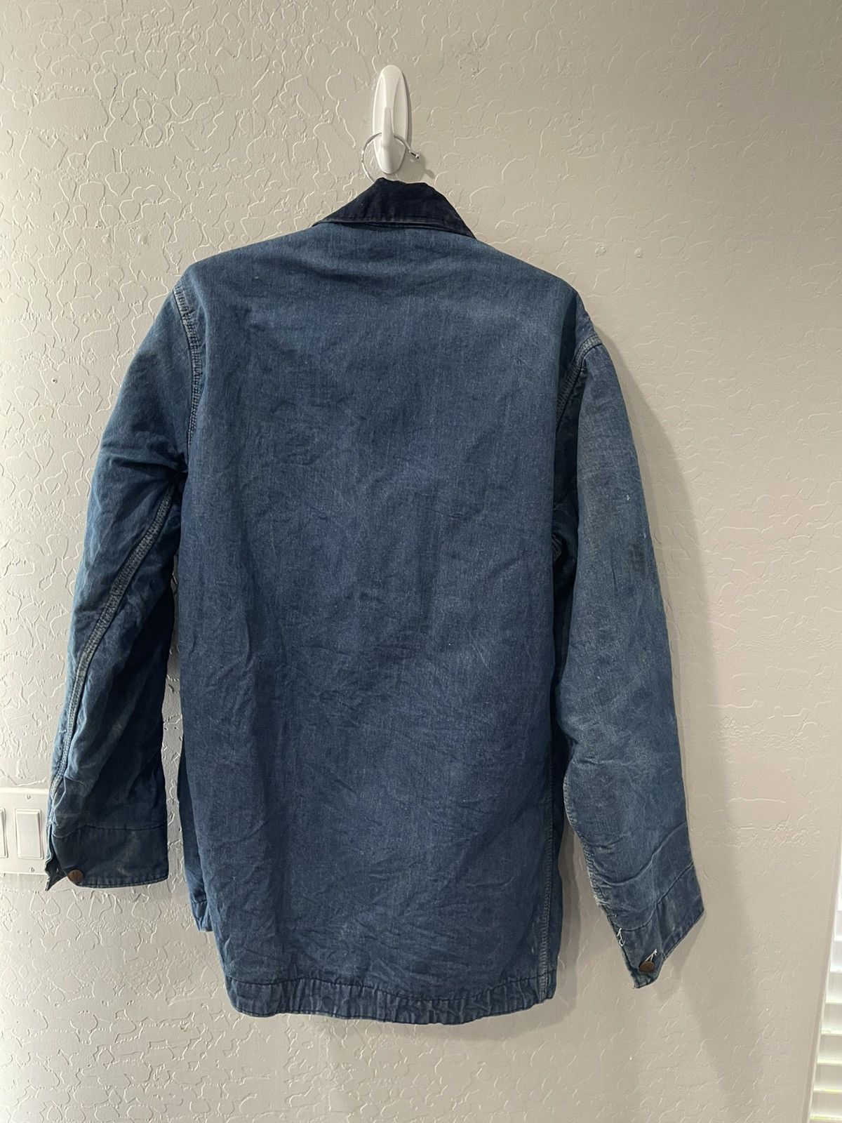 Designer × Vintage Vintage Montgomery Ward Denim Blanket Lined Worker Jacket Size US L / EU 52-54 / 3 - 3 Thumbnail